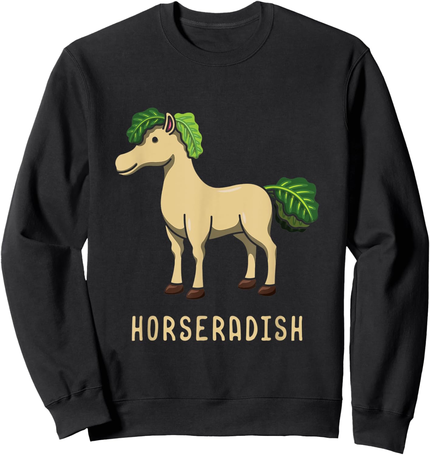 Horseradish Horse Whisperer Animal Farming Radish Vegetable Sweatshirt - Sweatshirt | Black