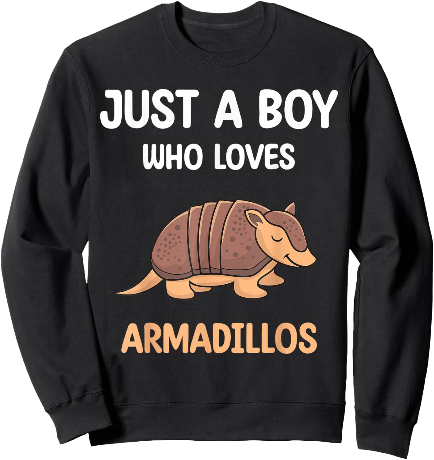 Armadillo Just A Boy Who Loves Armadillos Kids Boys Toddler Sweatshirt - Sweatshirt | Black