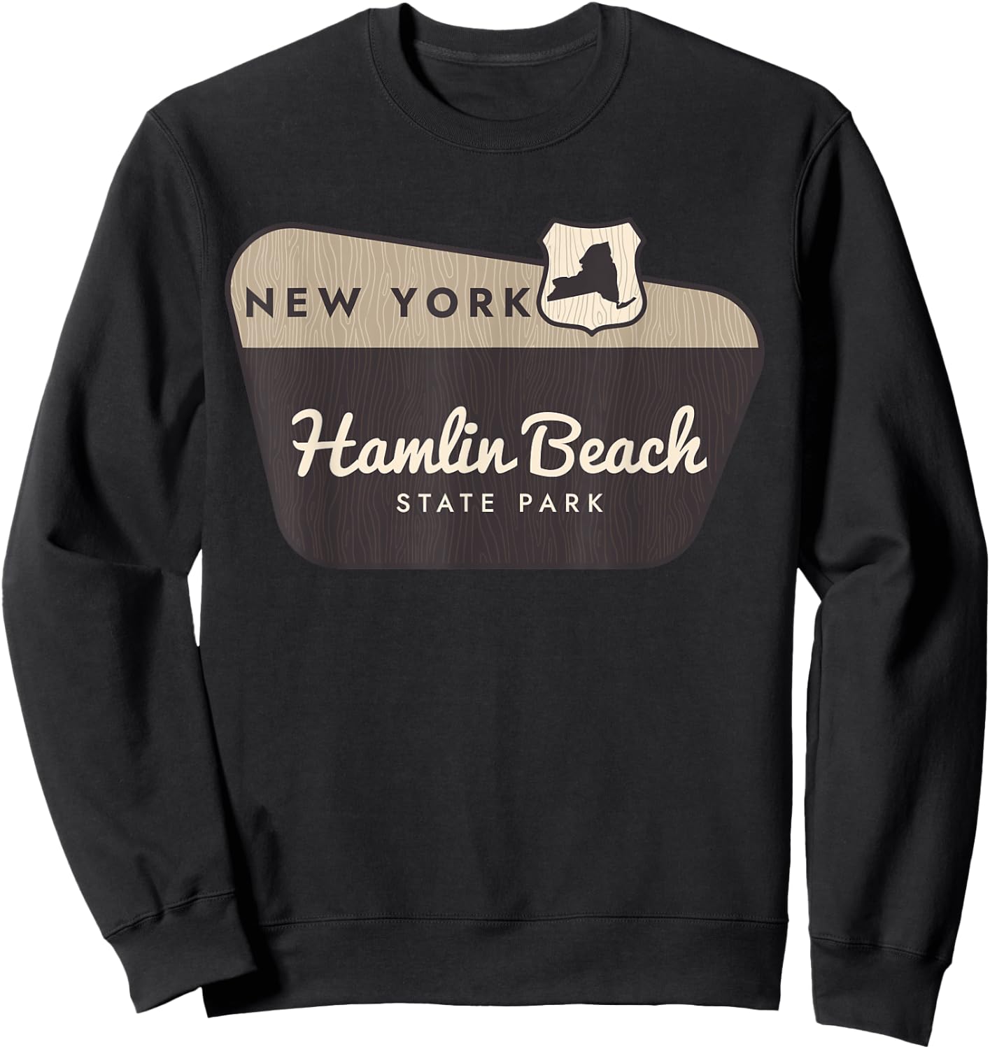 Hamlin Beach State Park New York Welcome Sign Vacation Men Women Kids Sweatshirt - Sweatshirt | Black