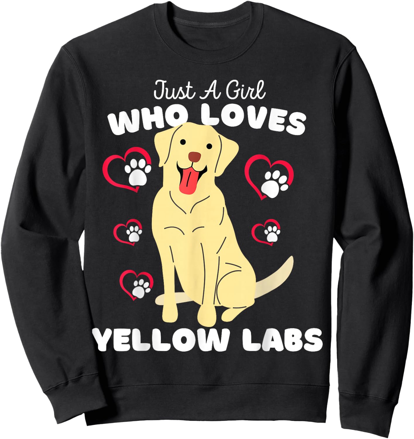 Just A Girl Who Loves Yellow Labs - Cute Yellow Lab Kids Sweatshirt - Sweatshirt | Black