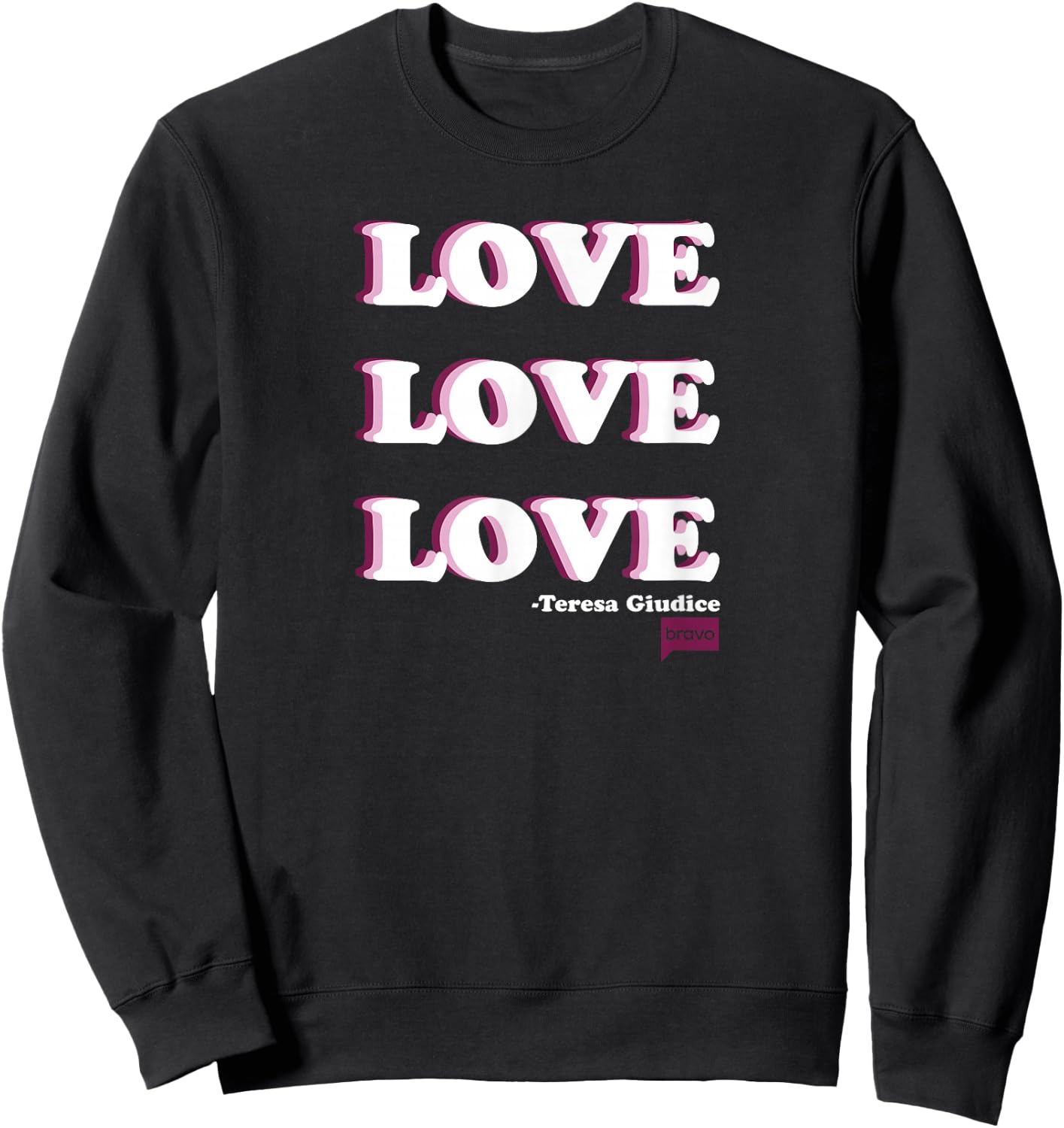 Bravo The Real Housewives of New Jersey Love Sweatshirt - Sweatshirt | Black