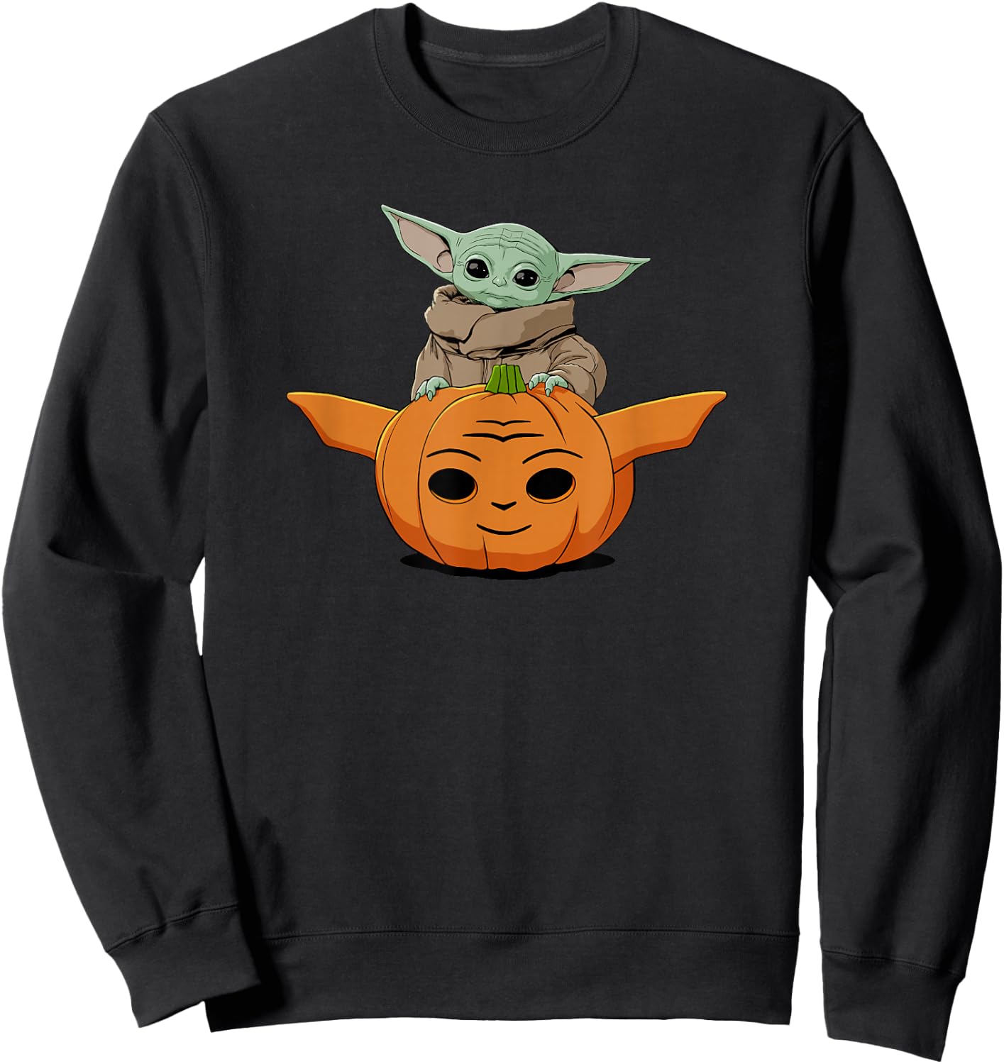 Star Wars: The Mandalorian Halloween Grogu Cute Pumpkin Sweatshirt - Sweatshirt | Black