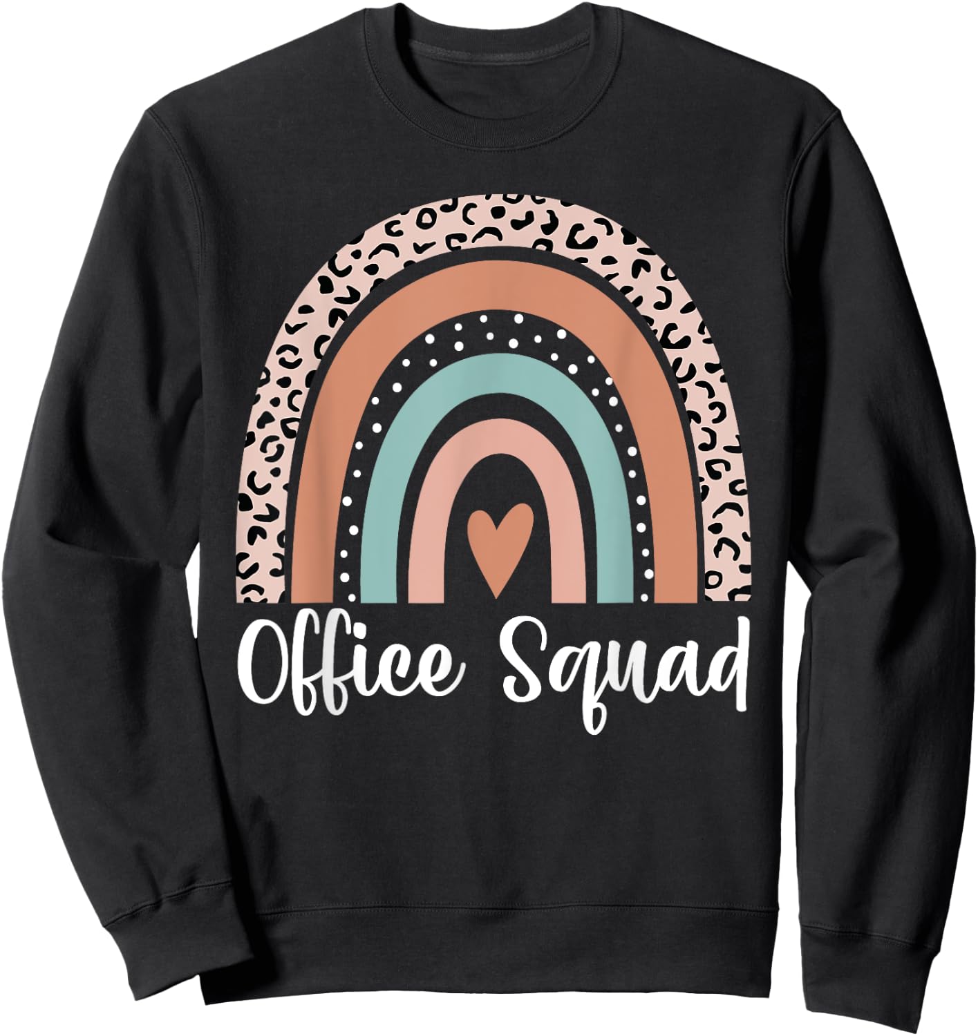 Office Squad Rainbow Administrative Assistants School Team Sweatshirt - Sweatshirt | Black