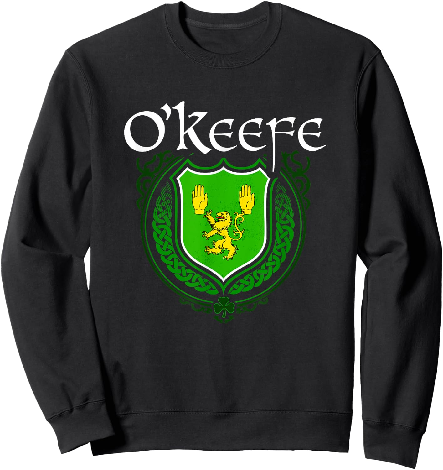 O'Keefe Surname Irish Clan Tartan Badge Ireland Sweatshirt - Sweatshirt | Black