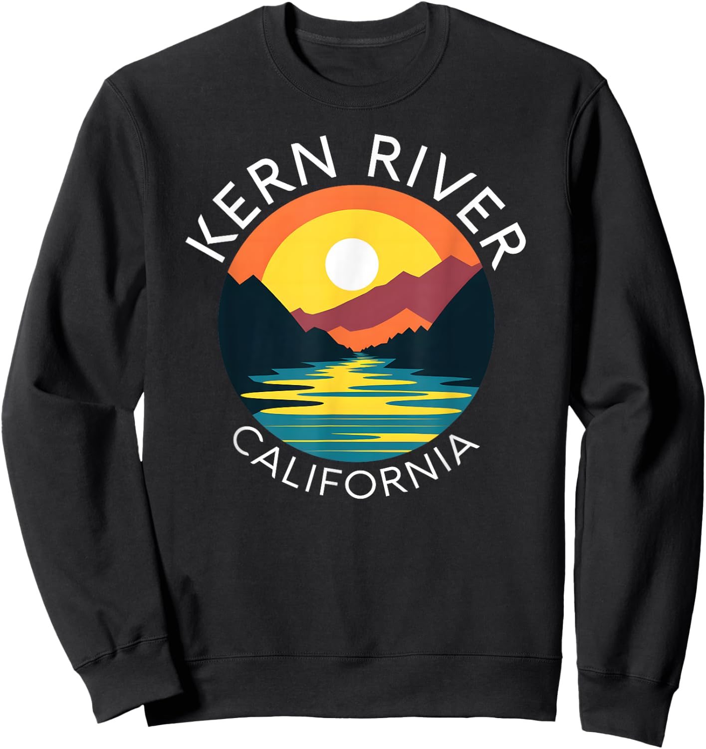 Kern River California Sequoia Forest Kernville Retro Camping Sweatshirt - Sweatshirt | Black