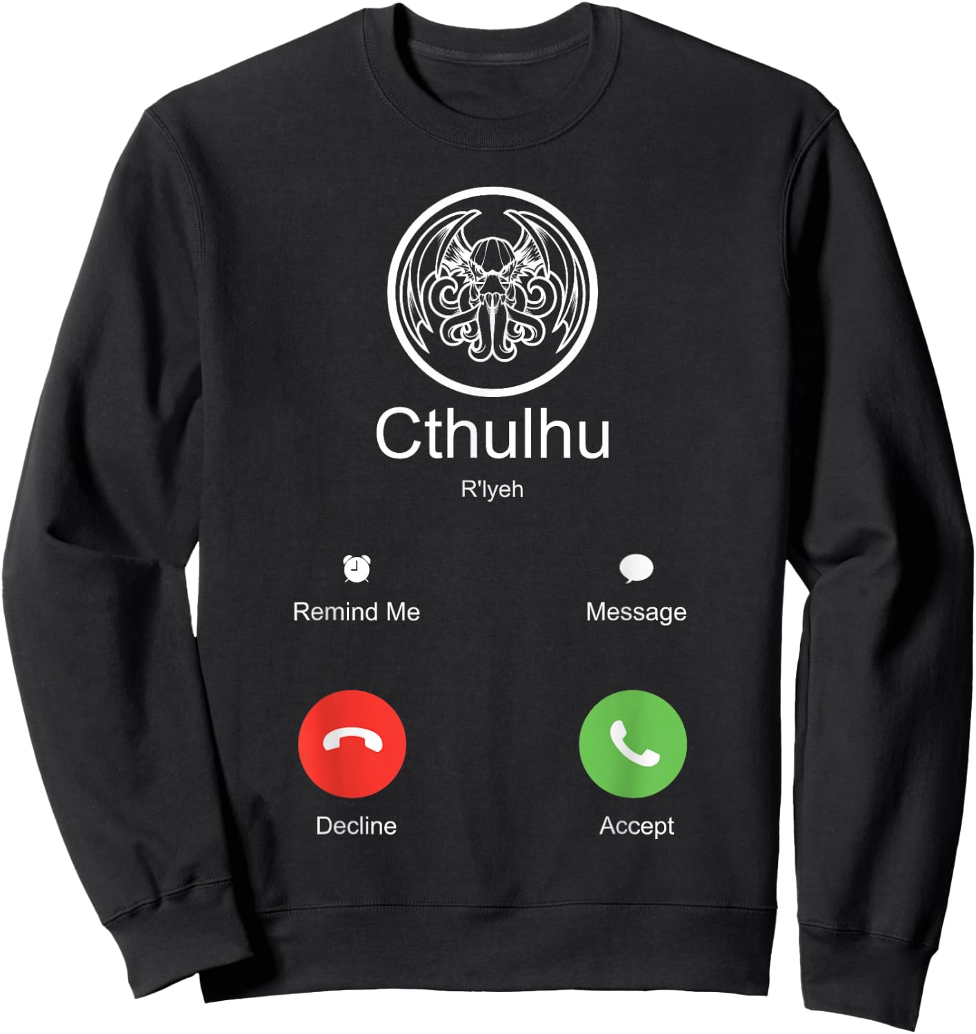 Death Call of Cthulhu Monster Mythos Goth Cthulhu Sweatshirt - Sweatshirt | Black