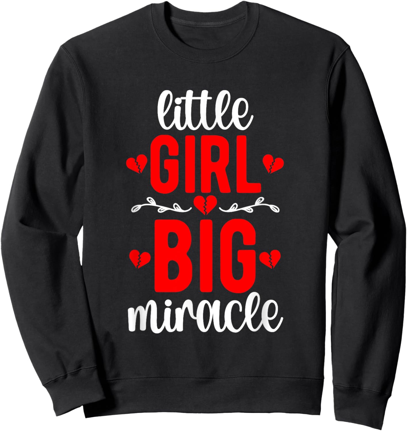 Little Girl CHD Warrior Congenital Heart Disease Sweatshirt - Sweatshirt | Black