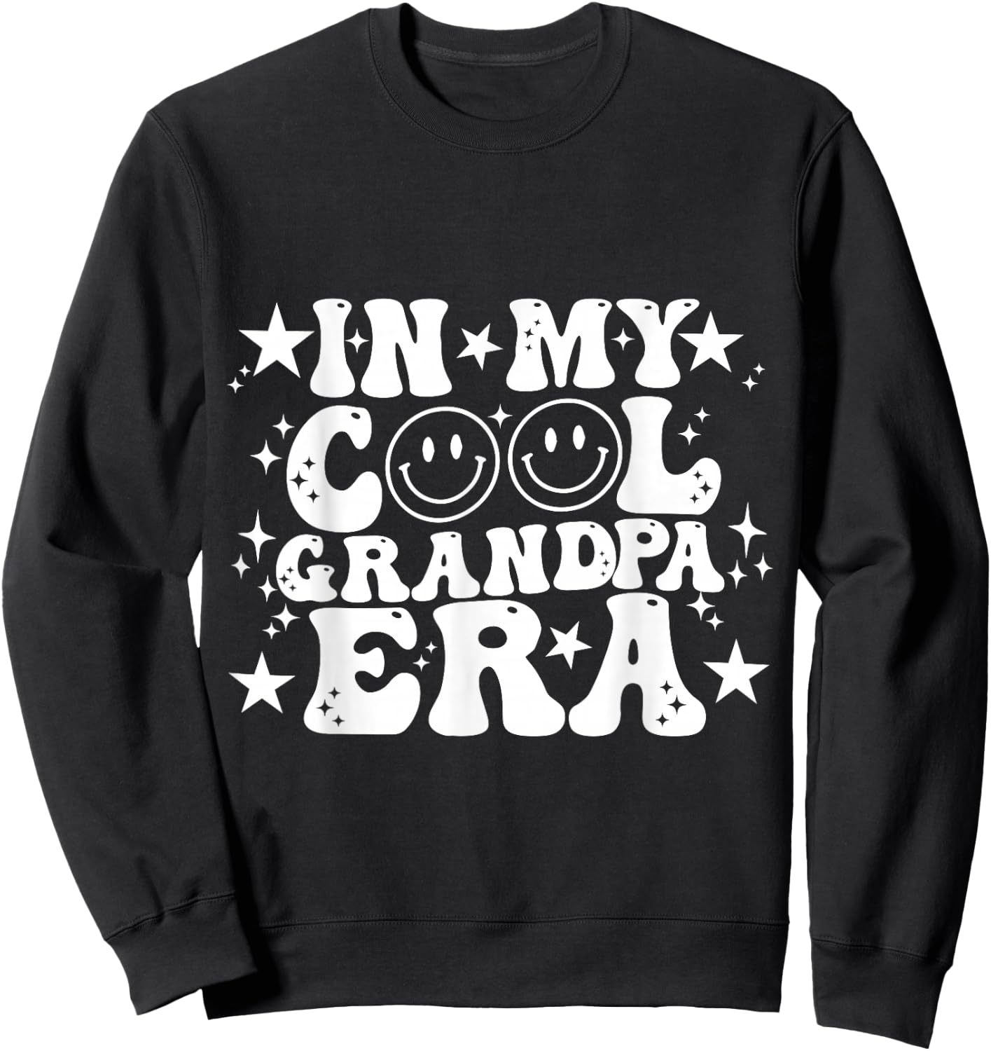 In My Cool Grandpa Era Groovy Funny Grandparents' Day Sweatshirt - Sweatshirt | Black