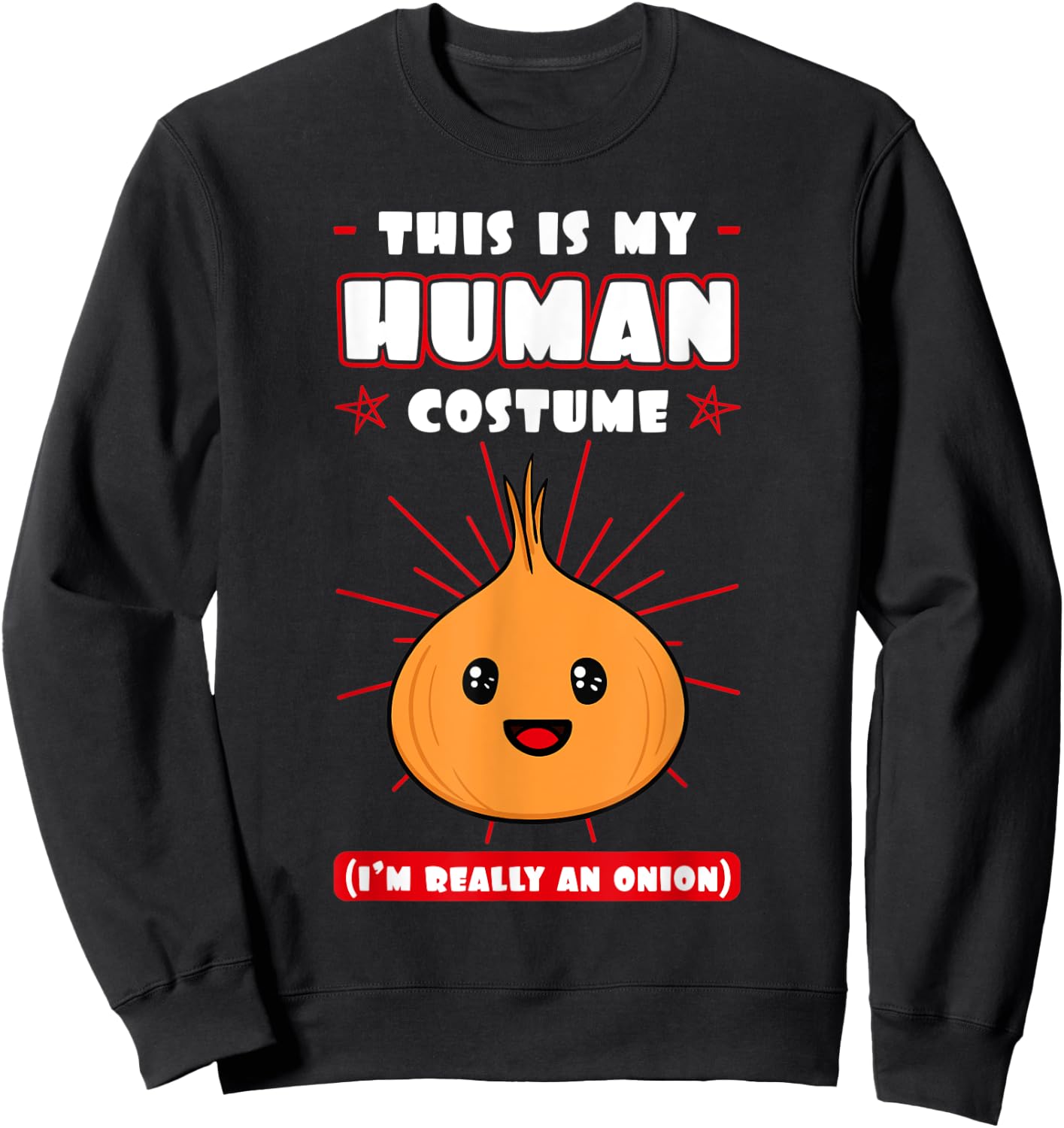 Onion Human Costume Bulb Shallot Lover Vegeterian Farmer Sweatshirt - Sweatshirt | Black
