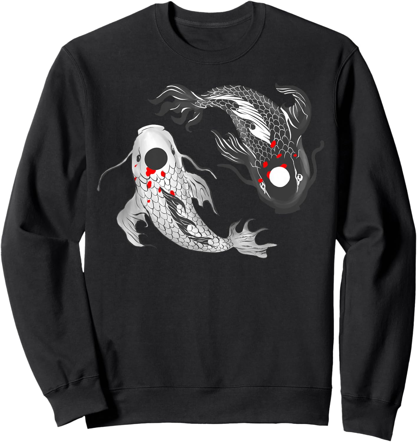 Koi Fish Carp Funny Yin Yang Balance Life Men Women Sweatshirt - Sweatshirt | Black