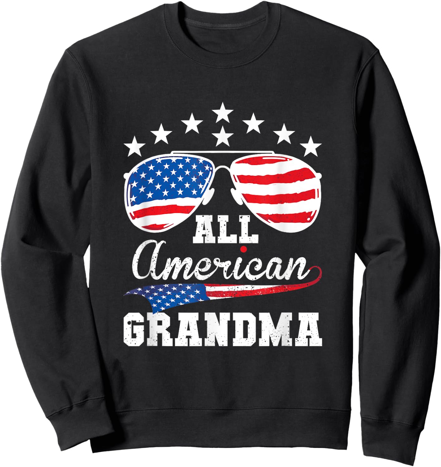 All American Grandma 4th of July Matching Family Sweatshirt - Sweatshirt | Black