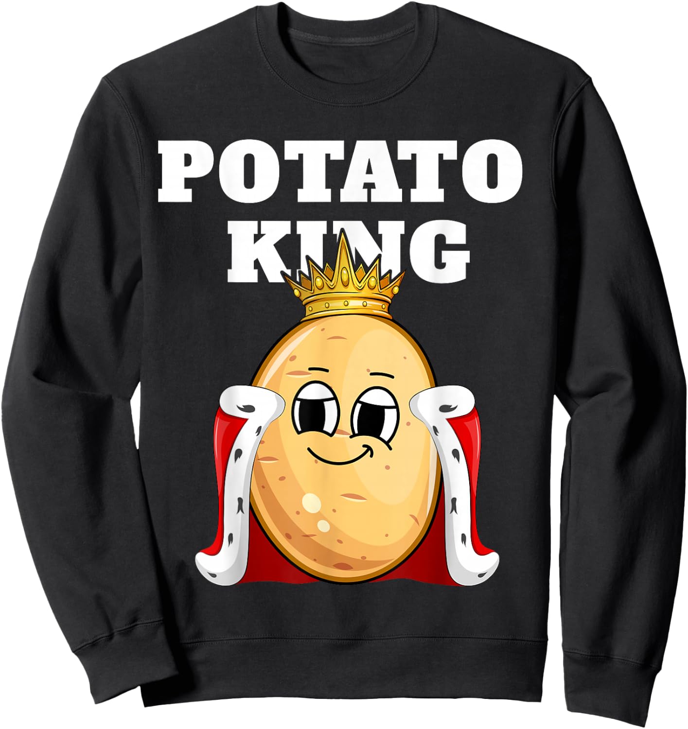 Potato King | Potato Design | Boys Potato Sweatshirt - Sweatshirt | Black