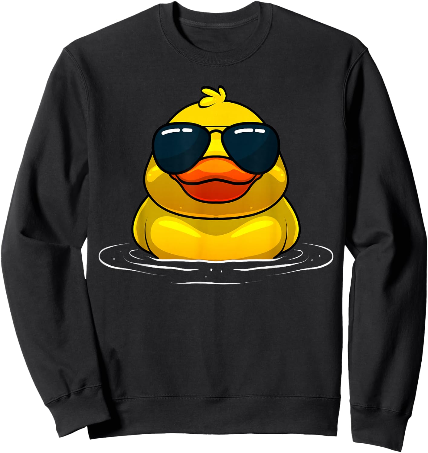 Cool Duck Women Kids Rubber Duck Lovers Sunglasses Sweatshirt - Sweatshirt | Black