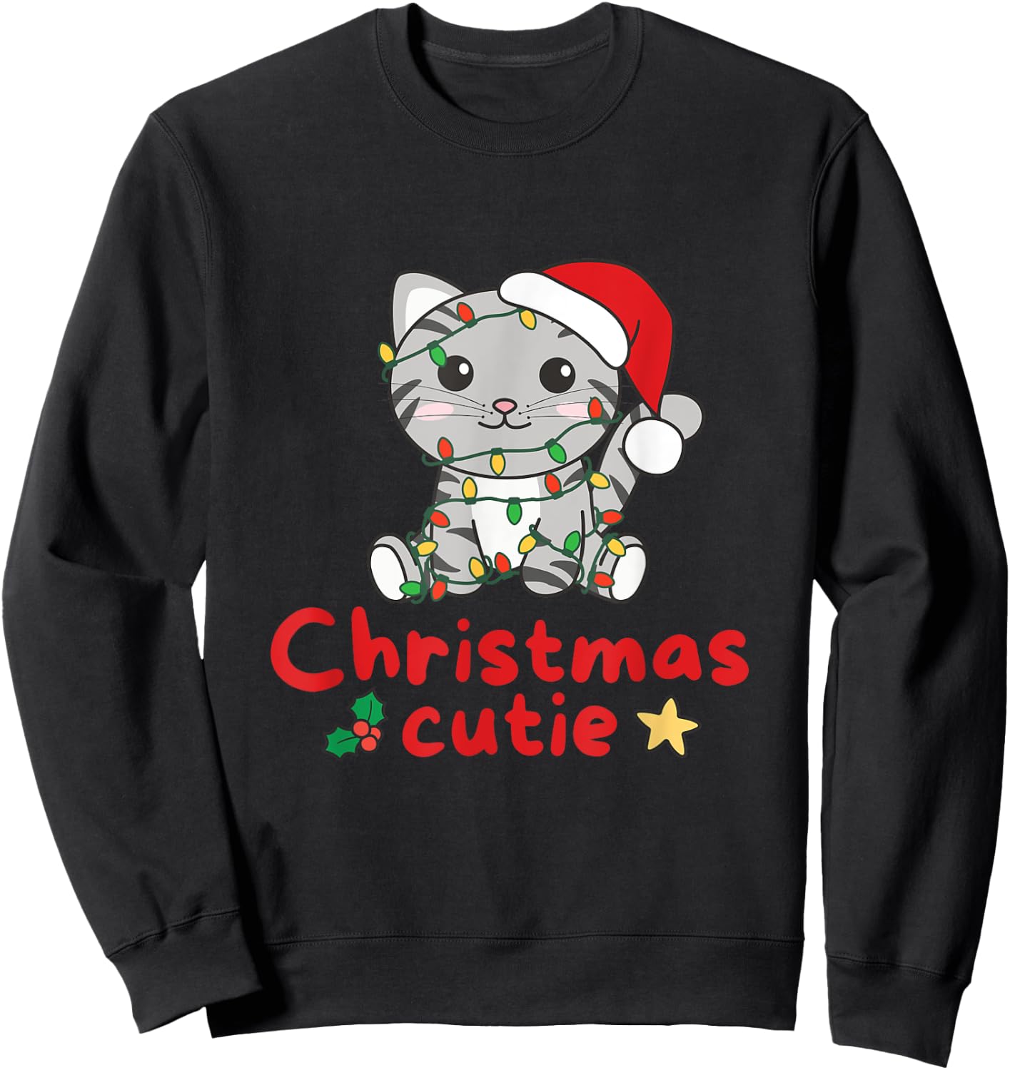 Cat Christmas Cutie Cats Christmas Women Kids Sweatshirt - Sweatshirt | Black