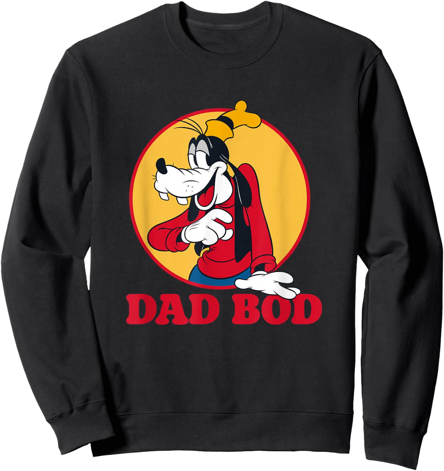 Disney Mickey And Friends Father's Day Dad Bod Goofy Vintage Sweatshirt - Sweatshirt | Black
