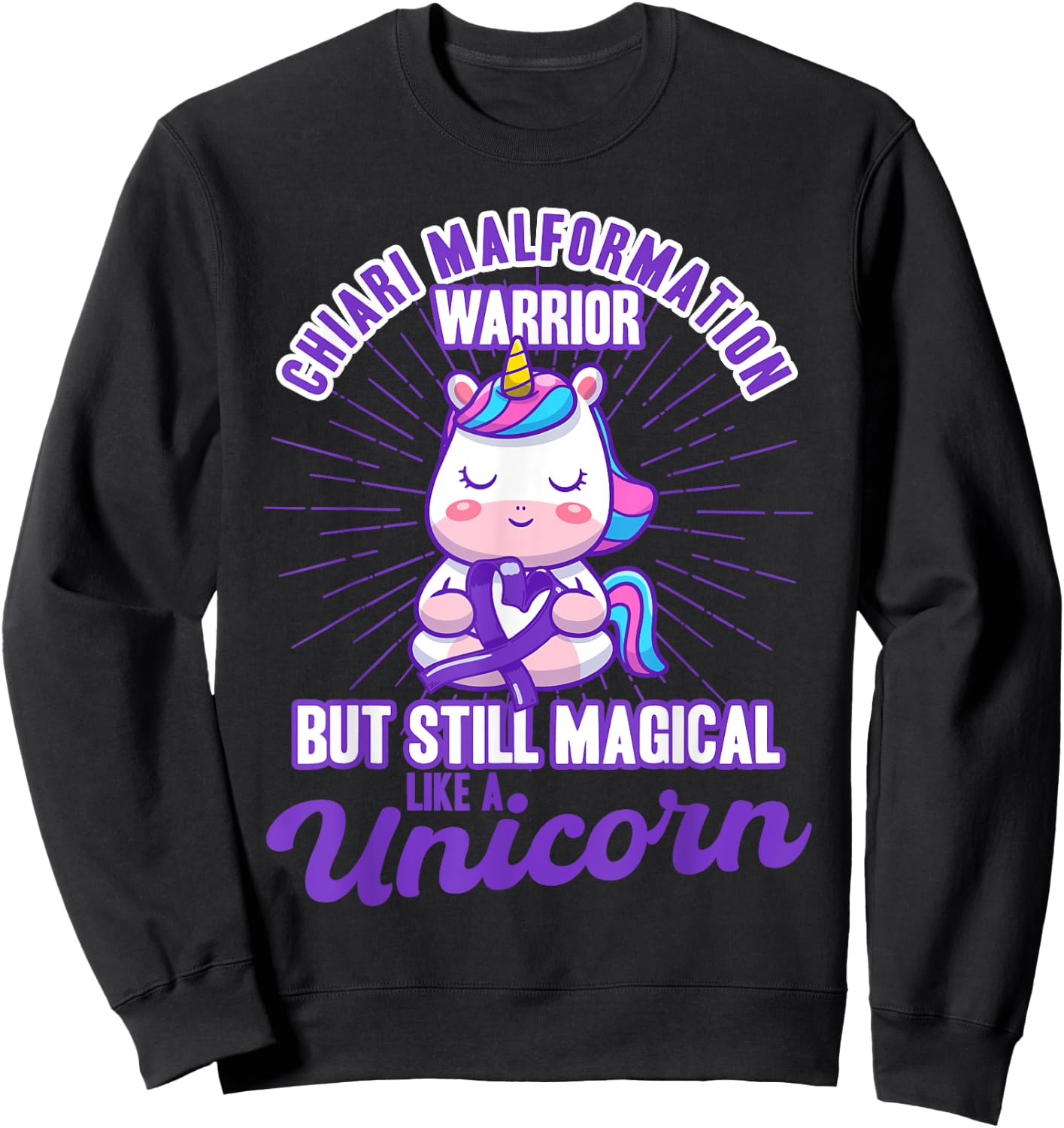 Magical Like A Unicorn Chiari Malformation Awareness Sweatshirt - Sweatshirt | Black