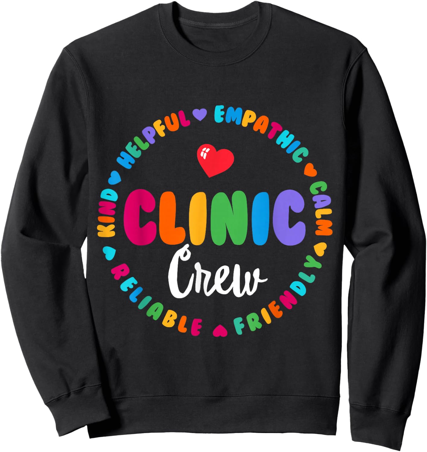 Clinic Crew For School Nurse Appreciation Week Back School Sweatshirt - Sweatshirt | Black