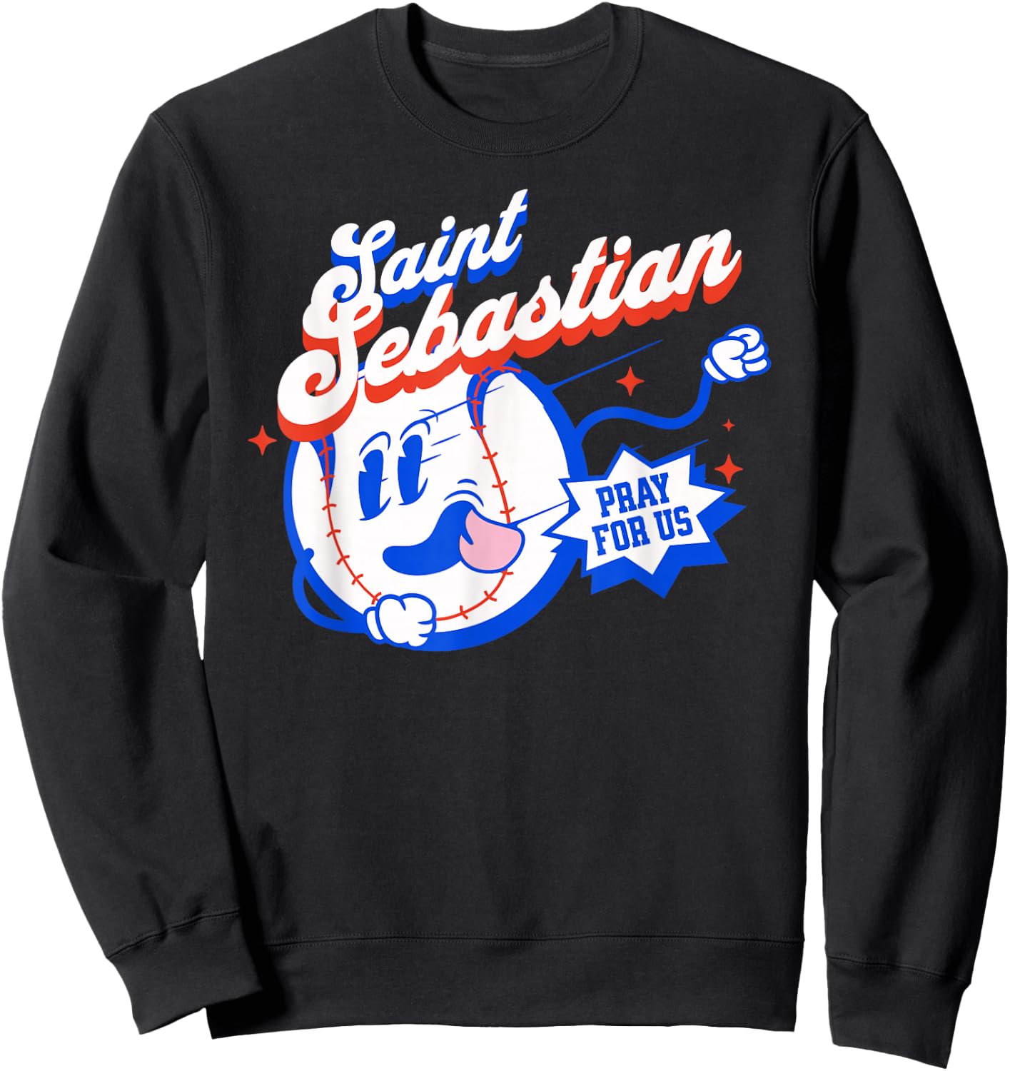St Sebastian Patron Saint of Baseball Prayer Sports Athletes Sweatshirt - Sweatshirt | Black