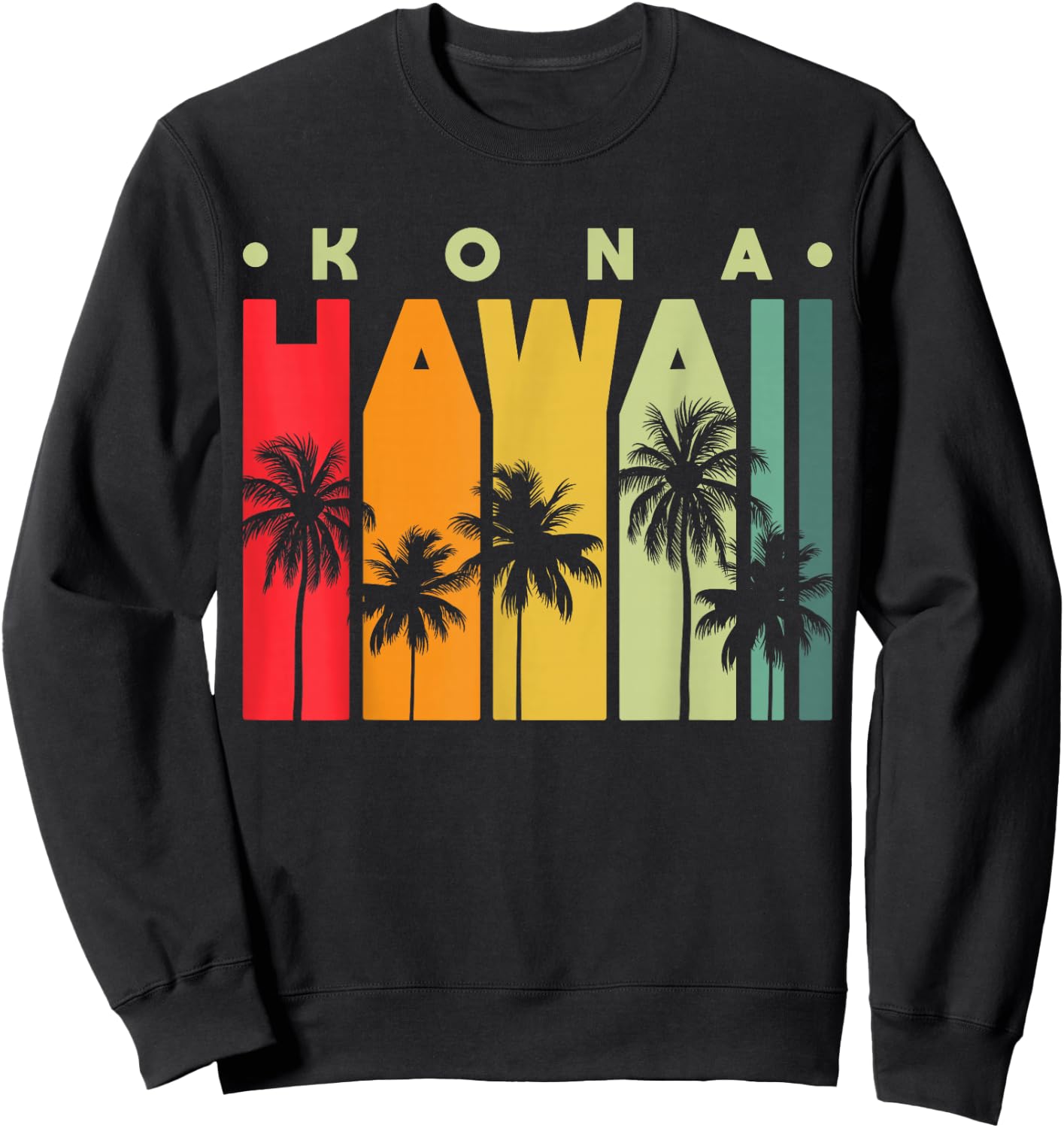 Islands Vintage Souvenir Kona Hawaii Sweatshirt - Sweatshirt | Black