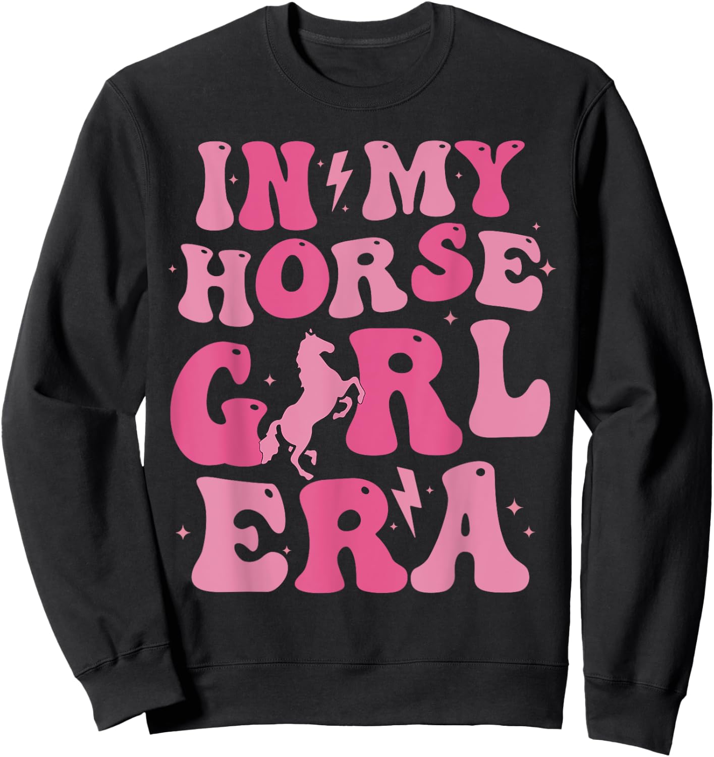 Horseback riding girl funny in my horse girl era groovy Sweatshirt - Sweatshirt | Black