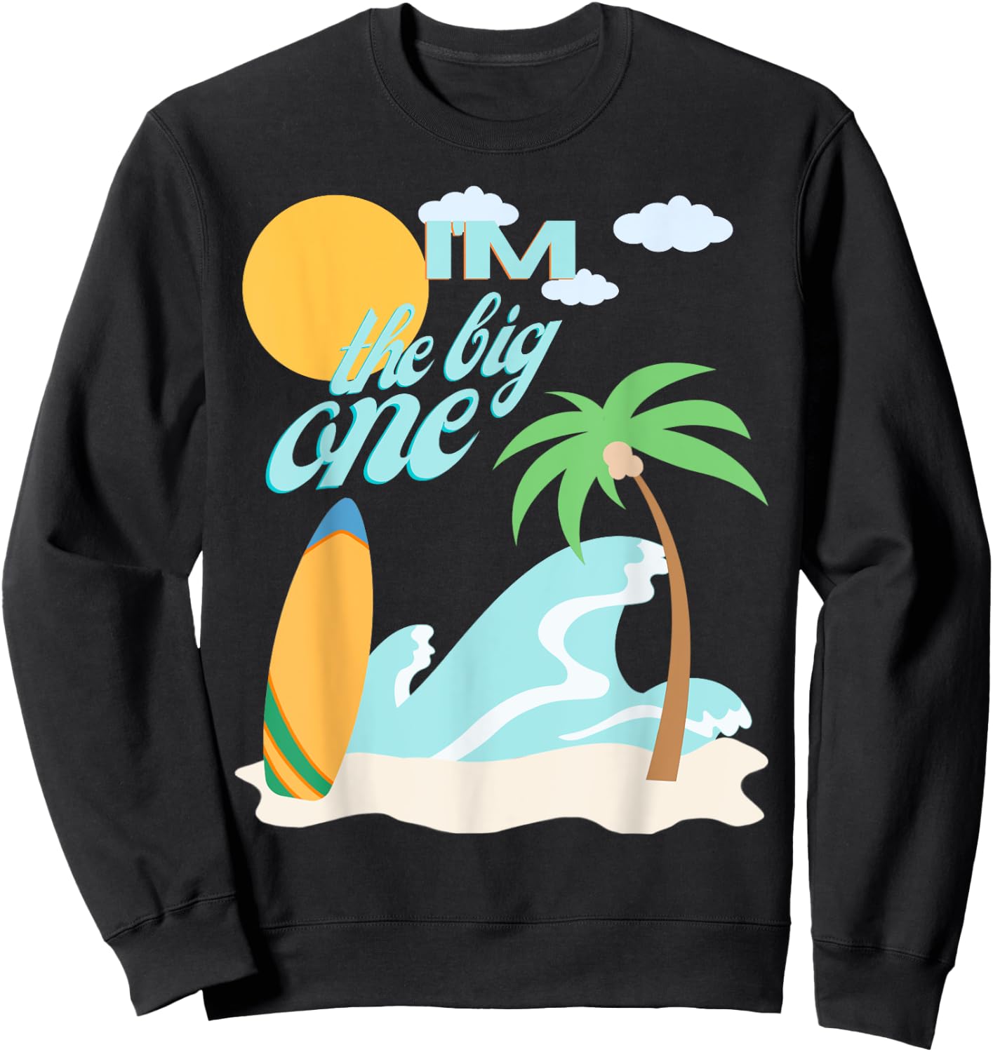 The Big One First Birthday 1st Bday Surfing Family Matching Sweatshirt - Sweatshirt | Black
