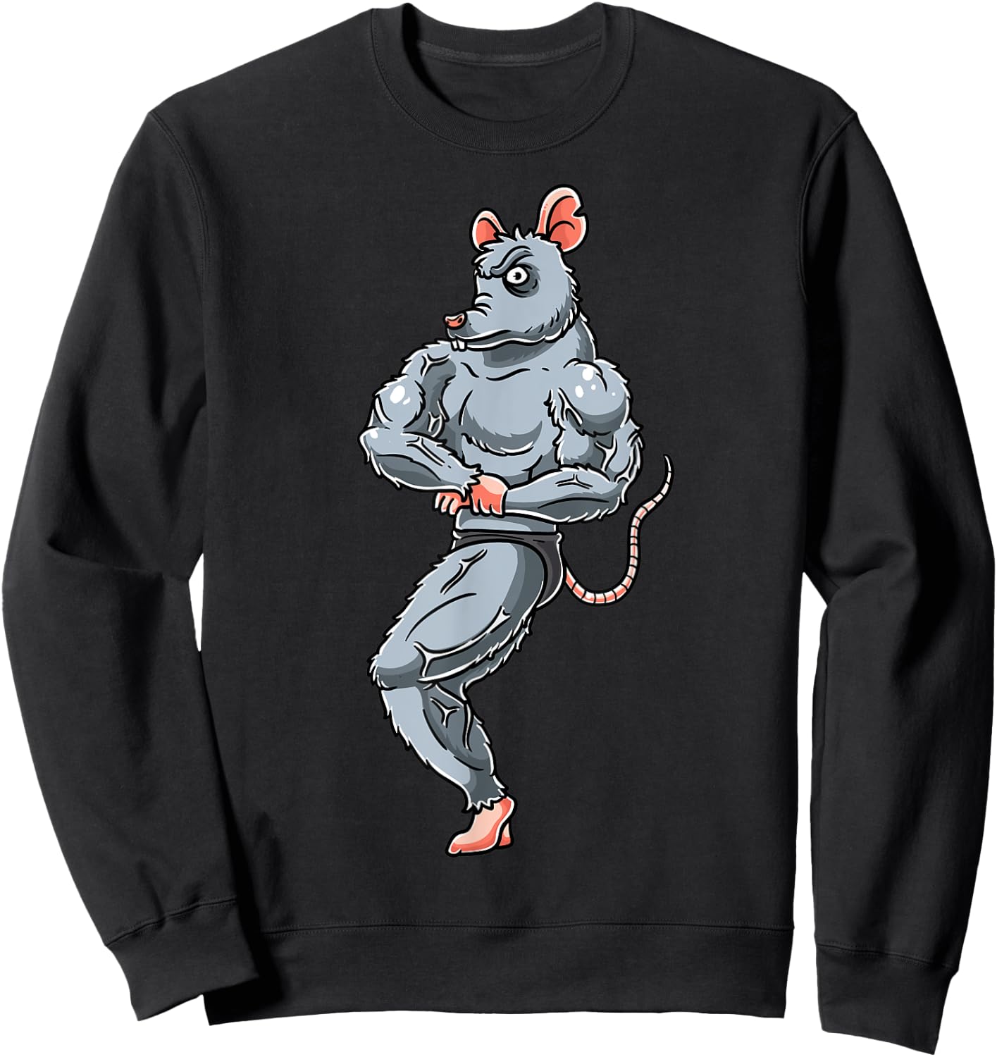 Rat Bodybuilding Fitness Gym Motivation Bodybuilder Sweatshirt - Sweatshirt | Black
