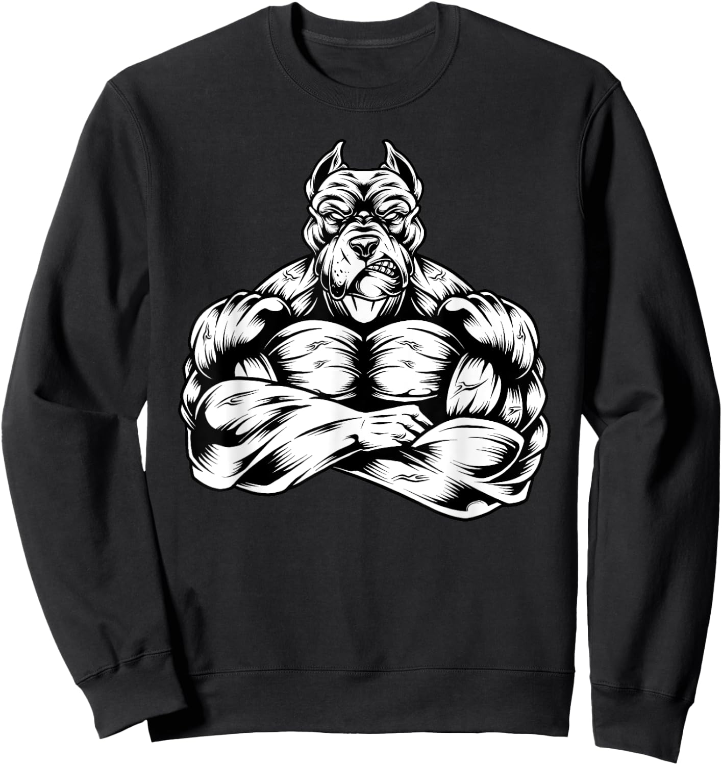 Muscles Pitbull dog lover workout Gym Fitness powerlifter Sweatshirt - Sweatshirt | Black