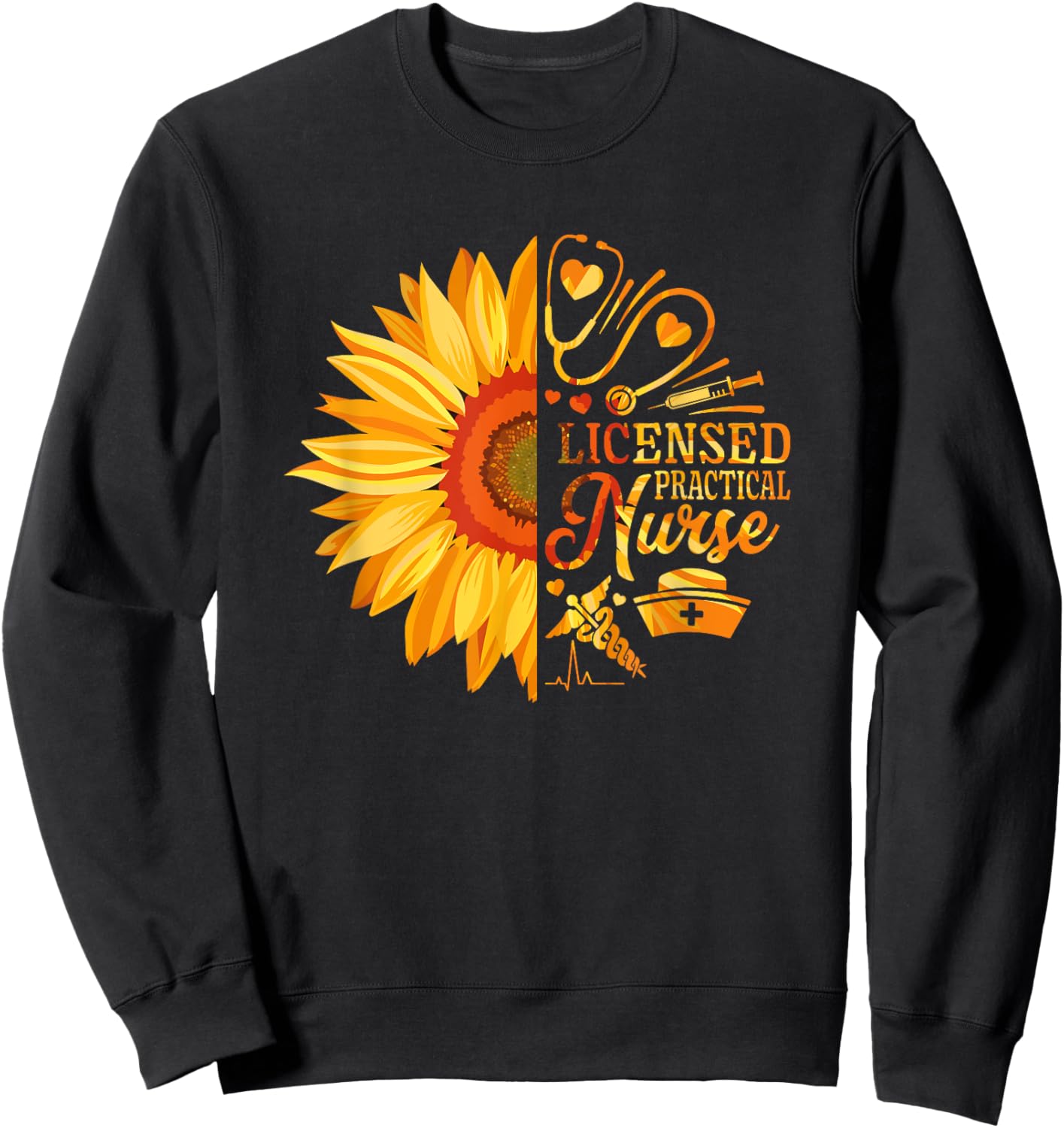 Sunflower Licensed Practical Nurse Medical Nursing LPN Sweatshirt - Sweatshirt | Black