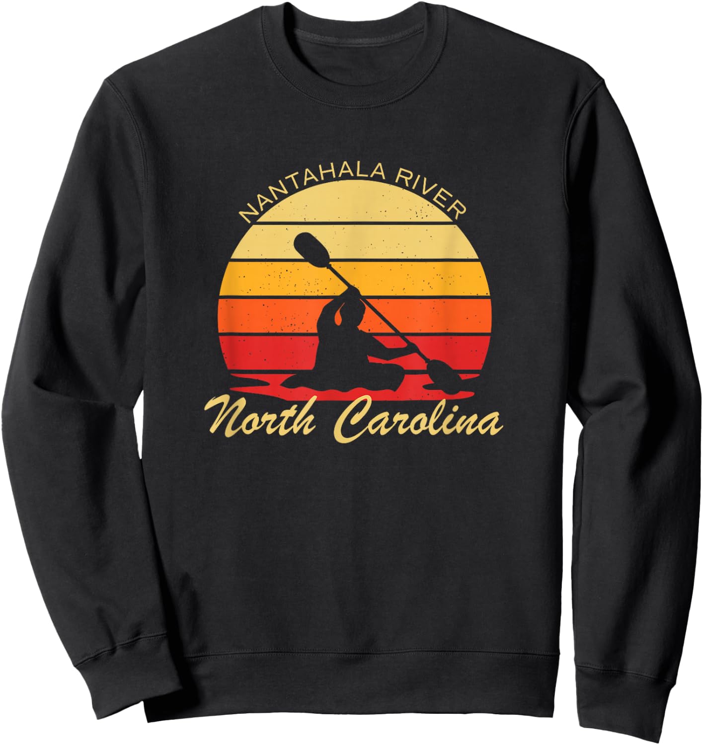 Vintage Kayak Nantahala River North Carolina Adventure Sweatshirt - Sweatshirt | Black
