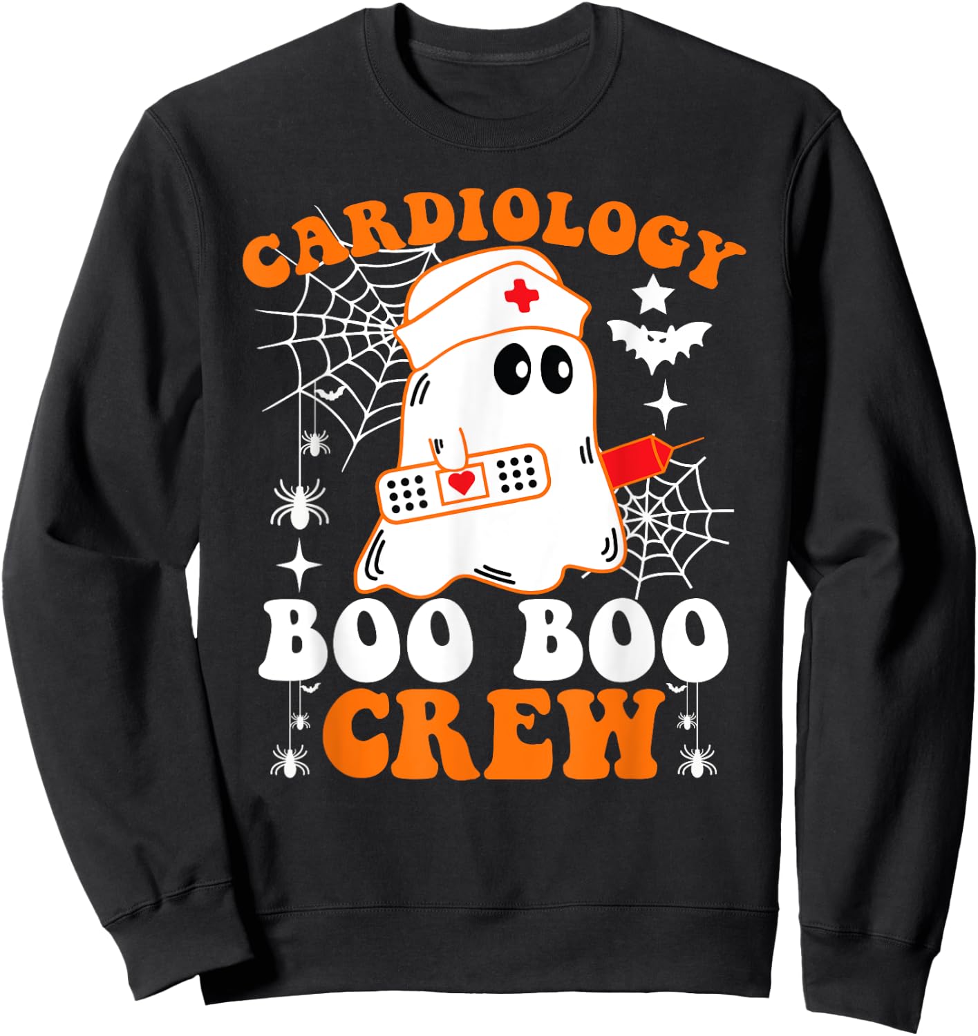 Cardiology Boo Boo Crew Shirt Funny Nurse Ghost Halloween Sweatshirt - Sweatshirt | Black