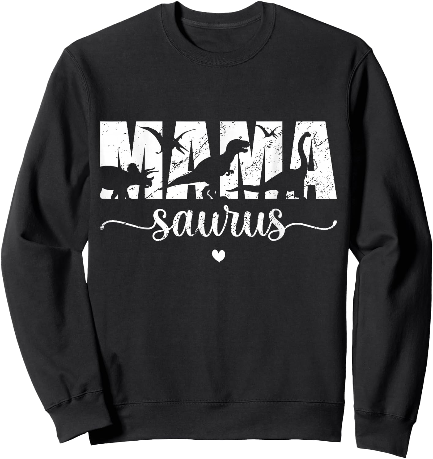 Funny Mama Saurus or T-Rex Mom Dinosaur Dinosaur Sweatshirt - Sweatshirt | Black