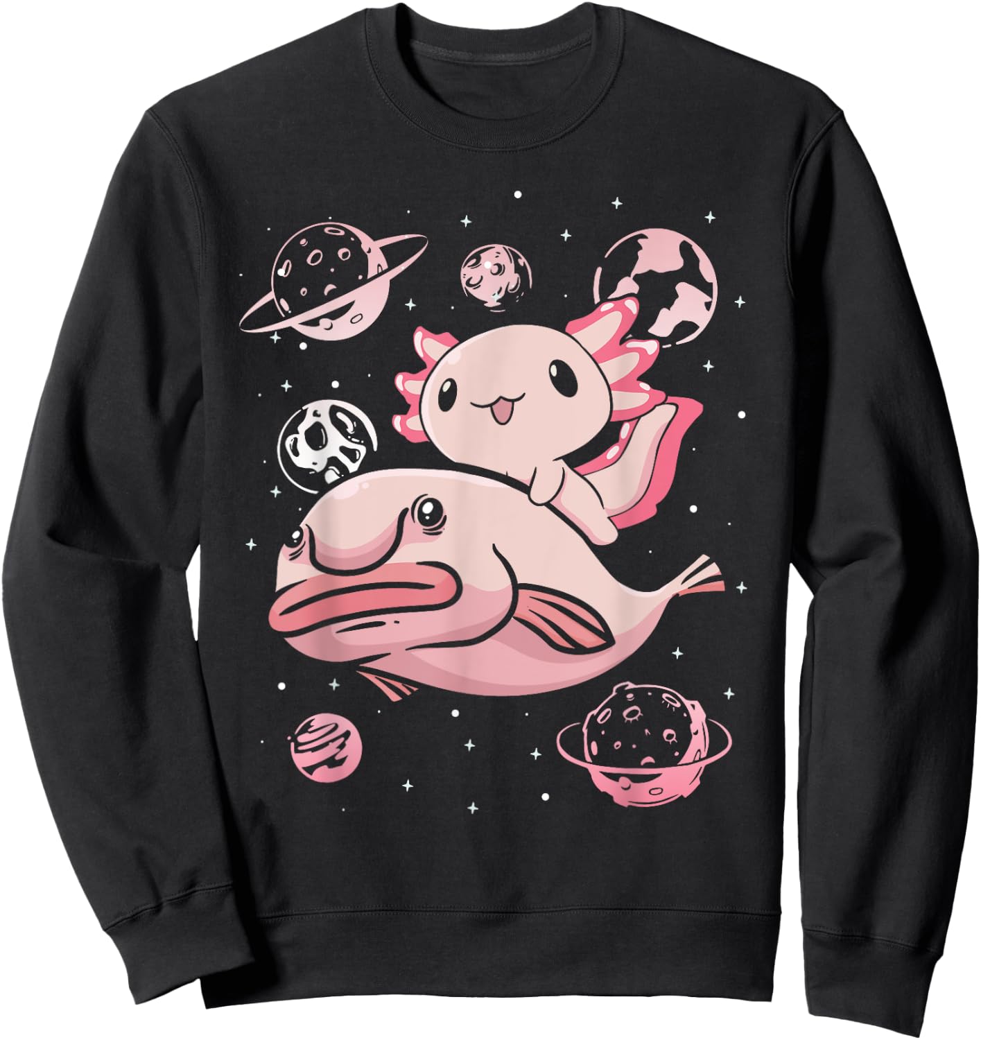 Axolotl Kawaii Blobfish Sweatshirt - Sweatshirt | Black