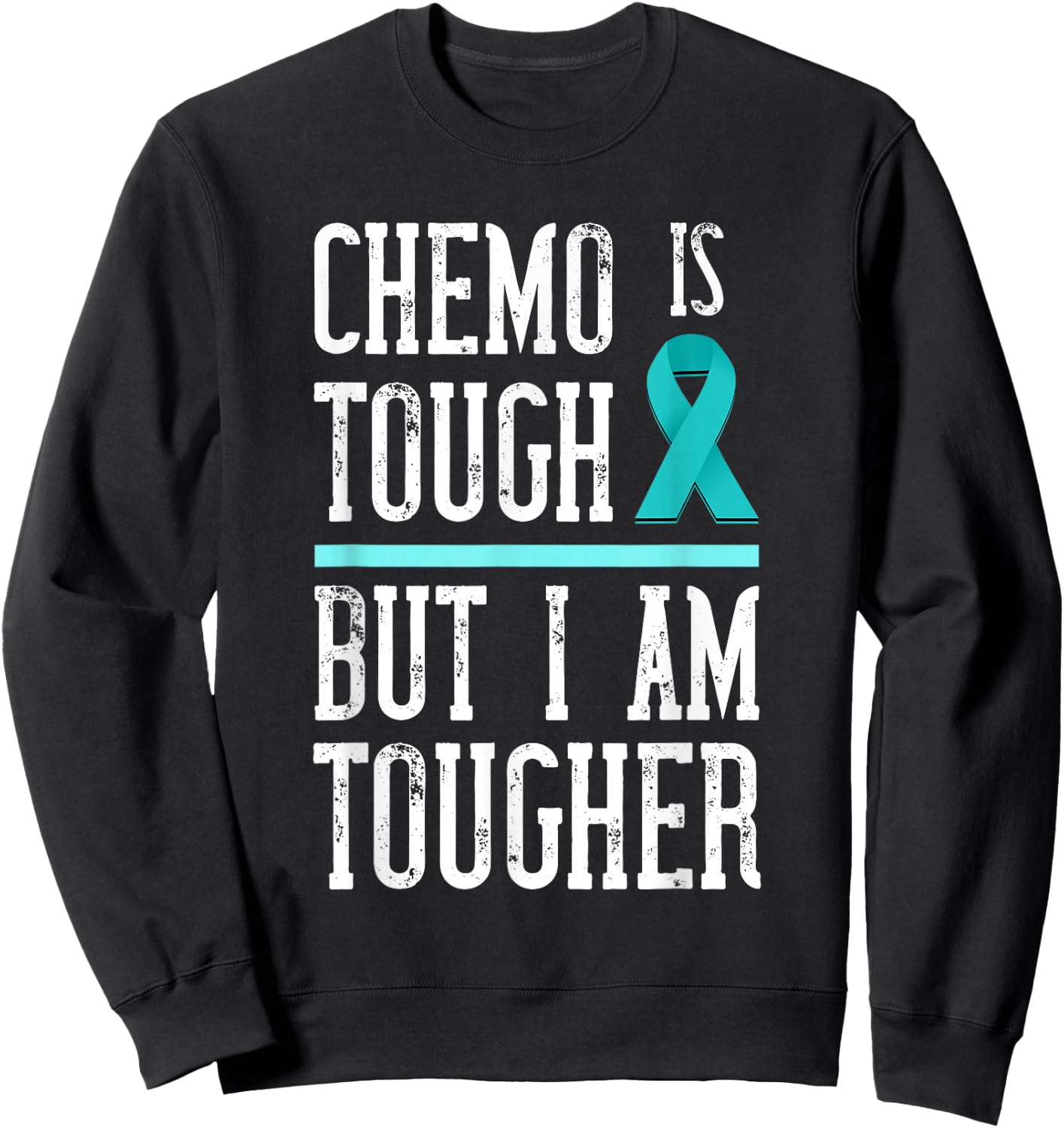 Ovarian Cancer Awareness I Am Tougher Ovarian Cancer Sweatshirt - Sweatshirt | Black