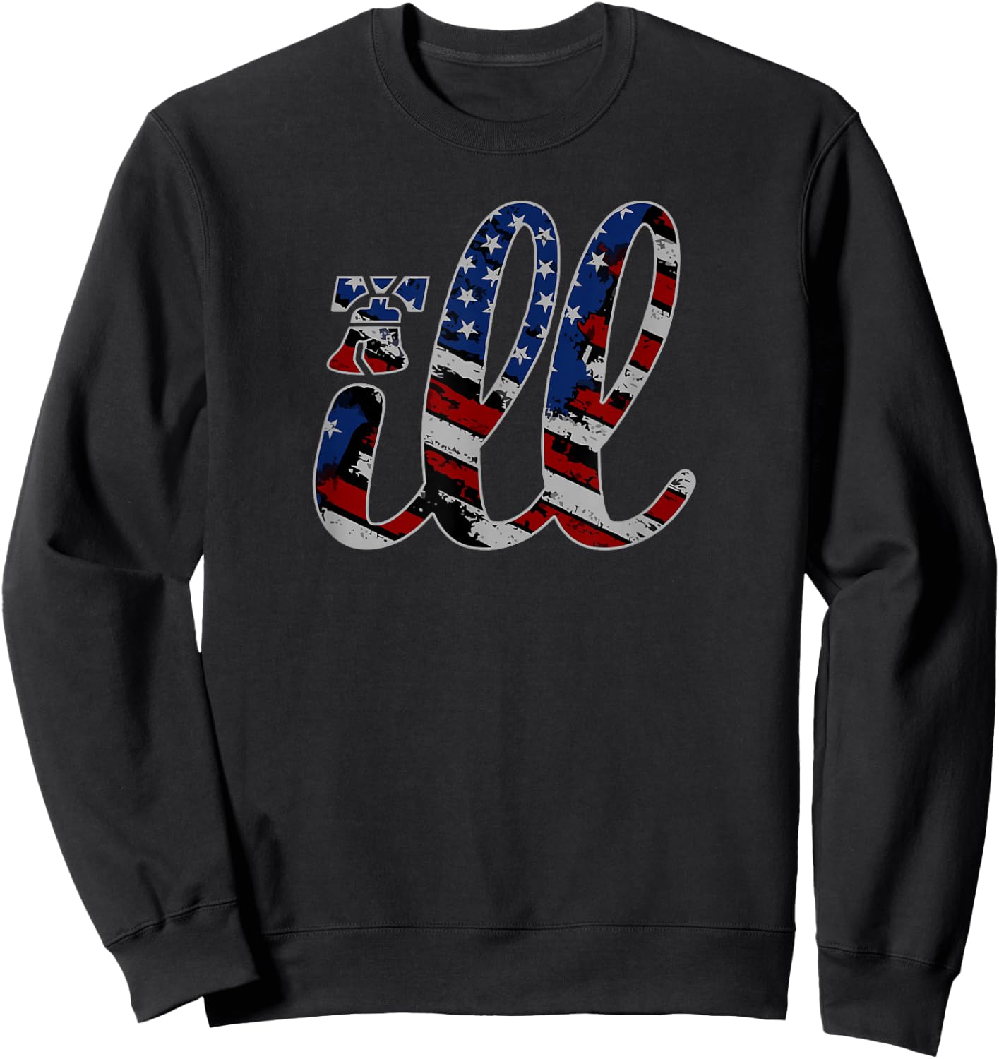 Ill Philadelphia Philly American Flag Grunge Liberty Bell Sweatshirt - Sweatshirt | Black