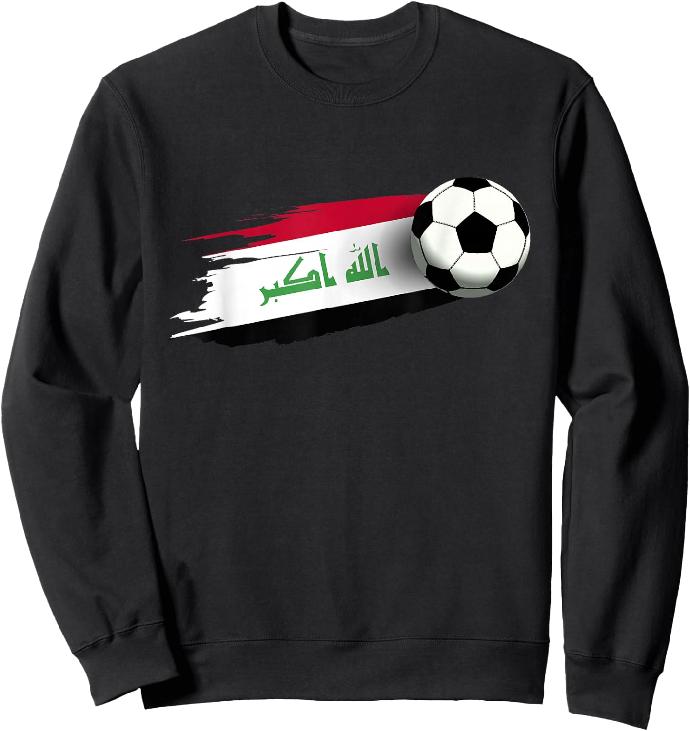 Iraq Flag Jersey Iraqi Soccer Team Iraqi Sweatshirt - Sweatshirt | Black