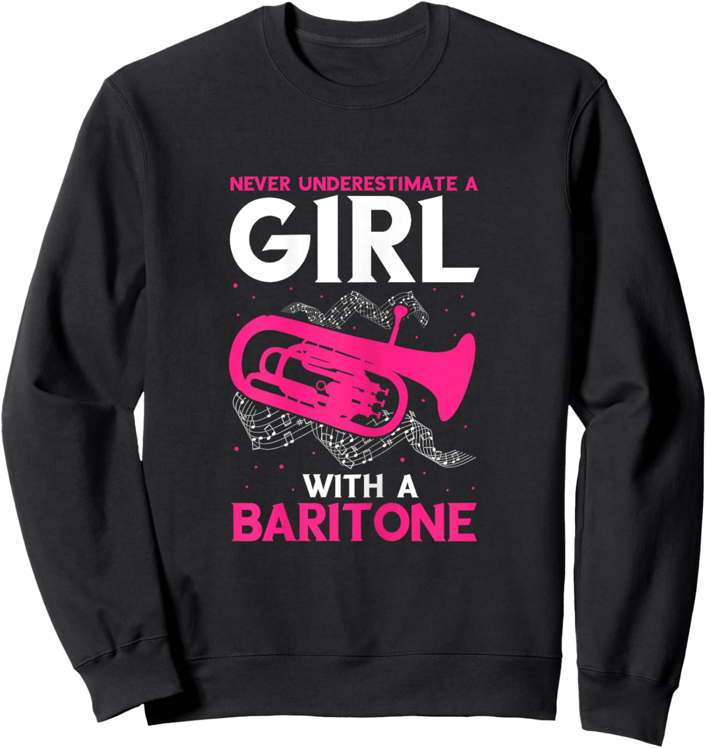 Baritone Girl Saxophonist Marching Band Euphonium Saxophone Sweatshirt - Sweatshirt | Black