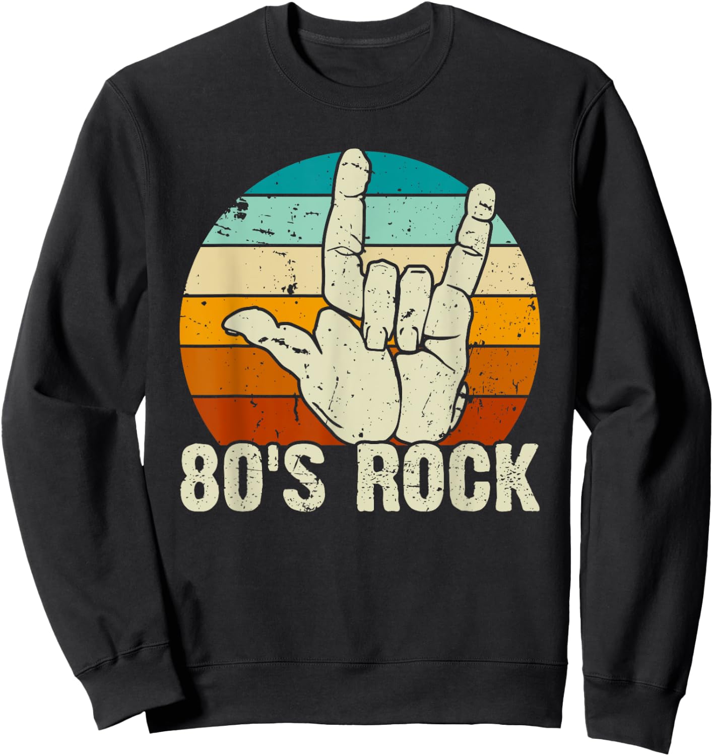Vintage Retro 80's Rock Band Sweatshirt - Sweatshirt | Black