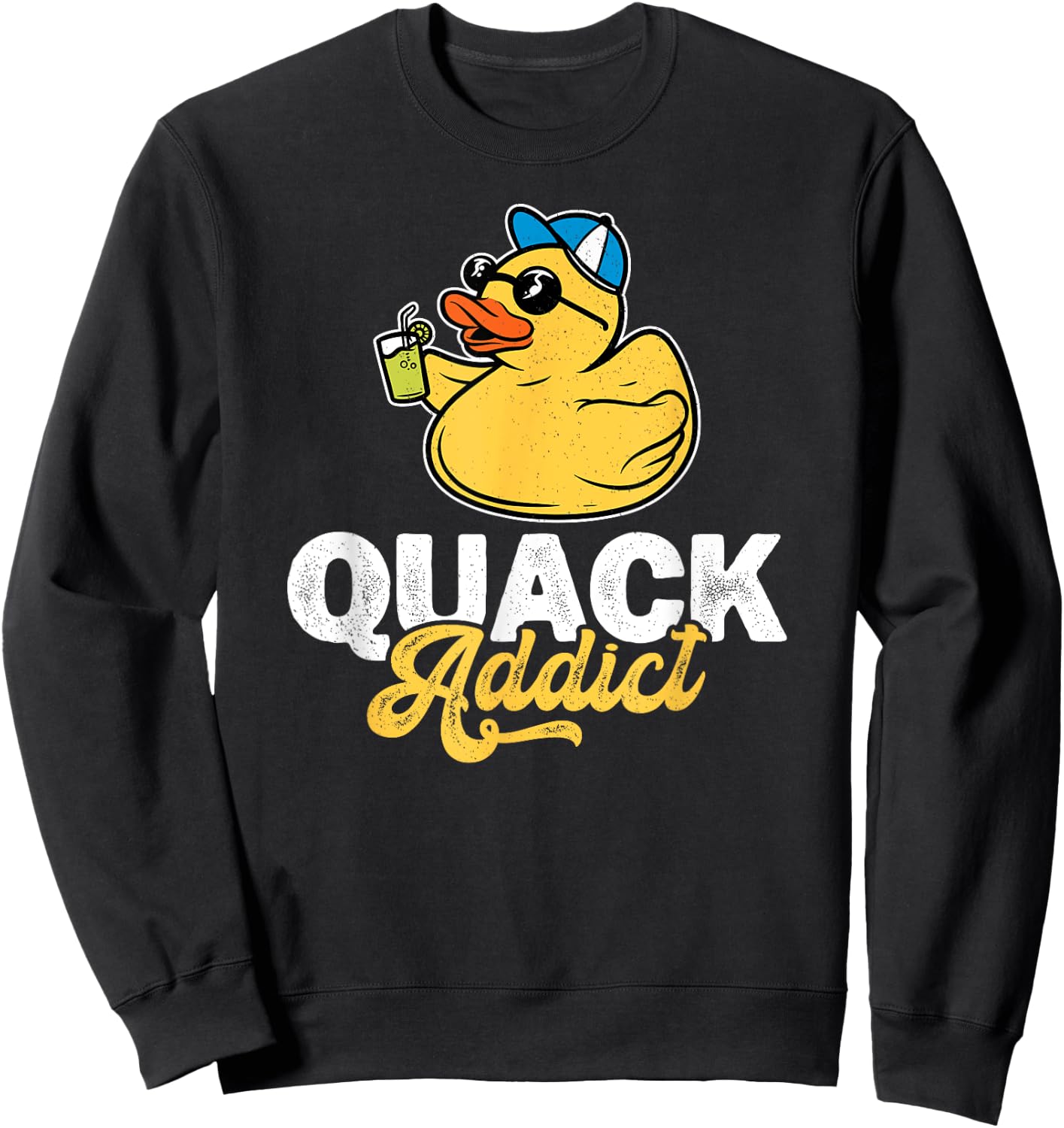 Quack Addict Funny Duck Lover Duck Owner Sweatshirt - Sweatshirt | Black