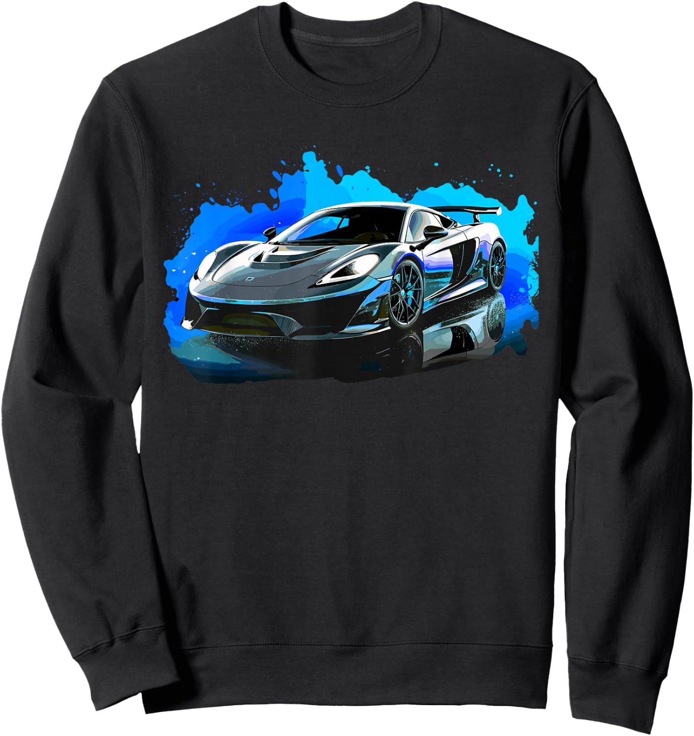 Supercar Exotic Sports Car Concept Poster Style Boys Graphic Sweatshirt - Sweatshirt | Black