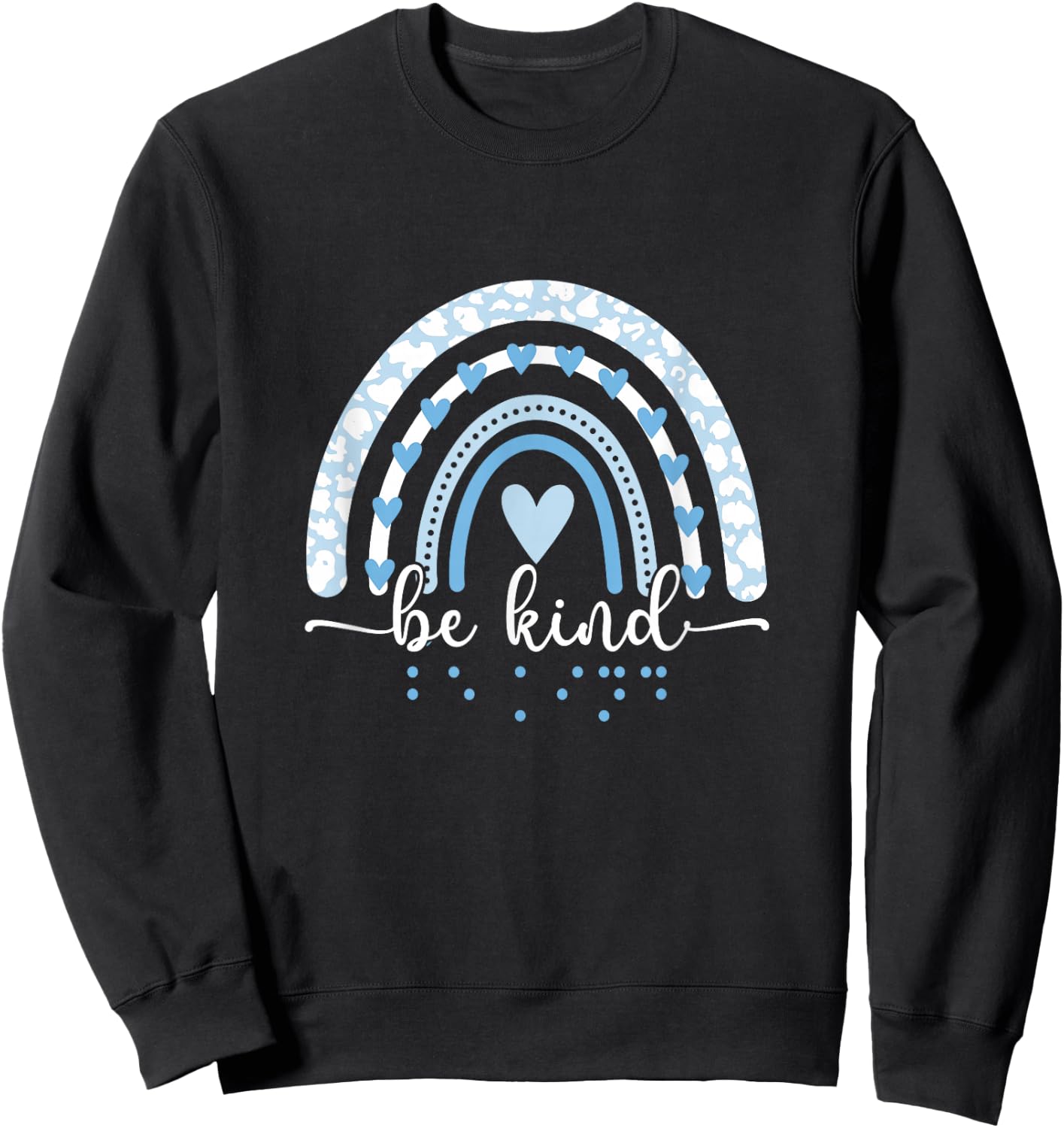Be Kind Blind Awareness braille Sweatshirt - Sweatshirt | Black