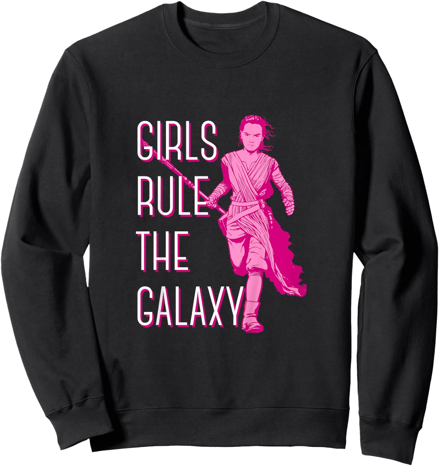 Kids Star Wars: The Force Awakens Girls Rule The Galaxy Rey Logo Sweatshirt - Sweatshirt | Black