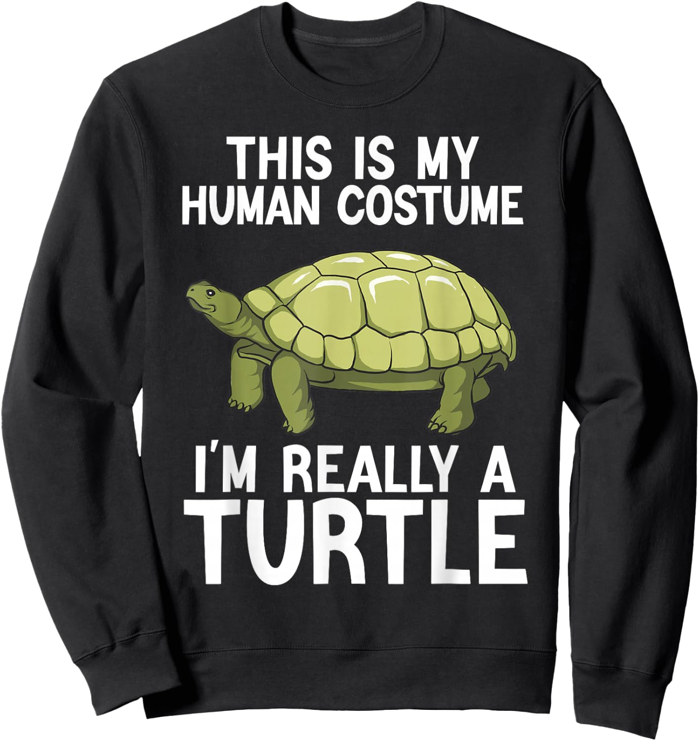 Simple Halloween Costumes Women Funny Turtle Costume Sweatshirt - Sweatshirt | Black