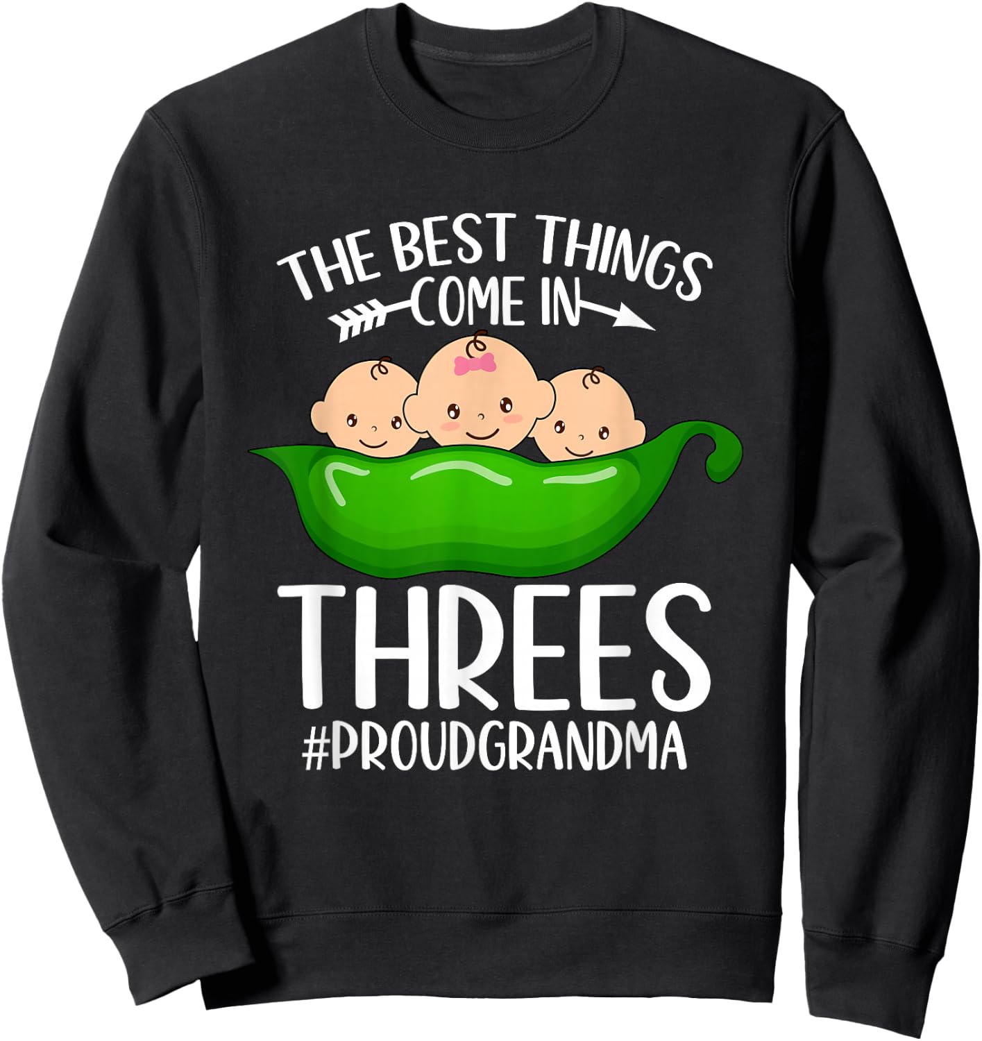 Proud Grandma of Triplets Triplet Grandma Sweatshirt - Sweatshirt | Black