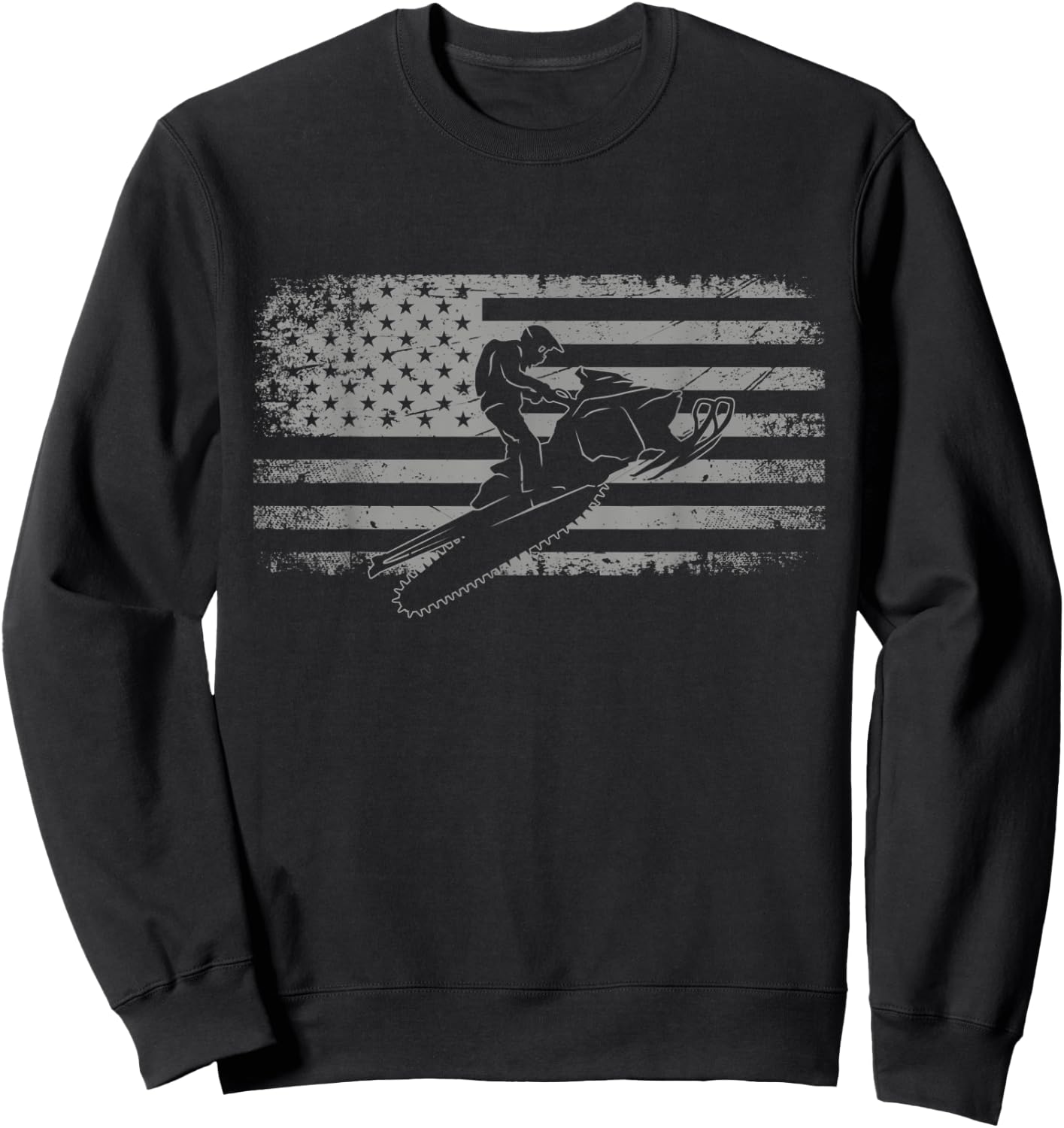 American Flag Snowmobile Apparel - Snowmobile Sweatshirt - Sweatshirt | Black