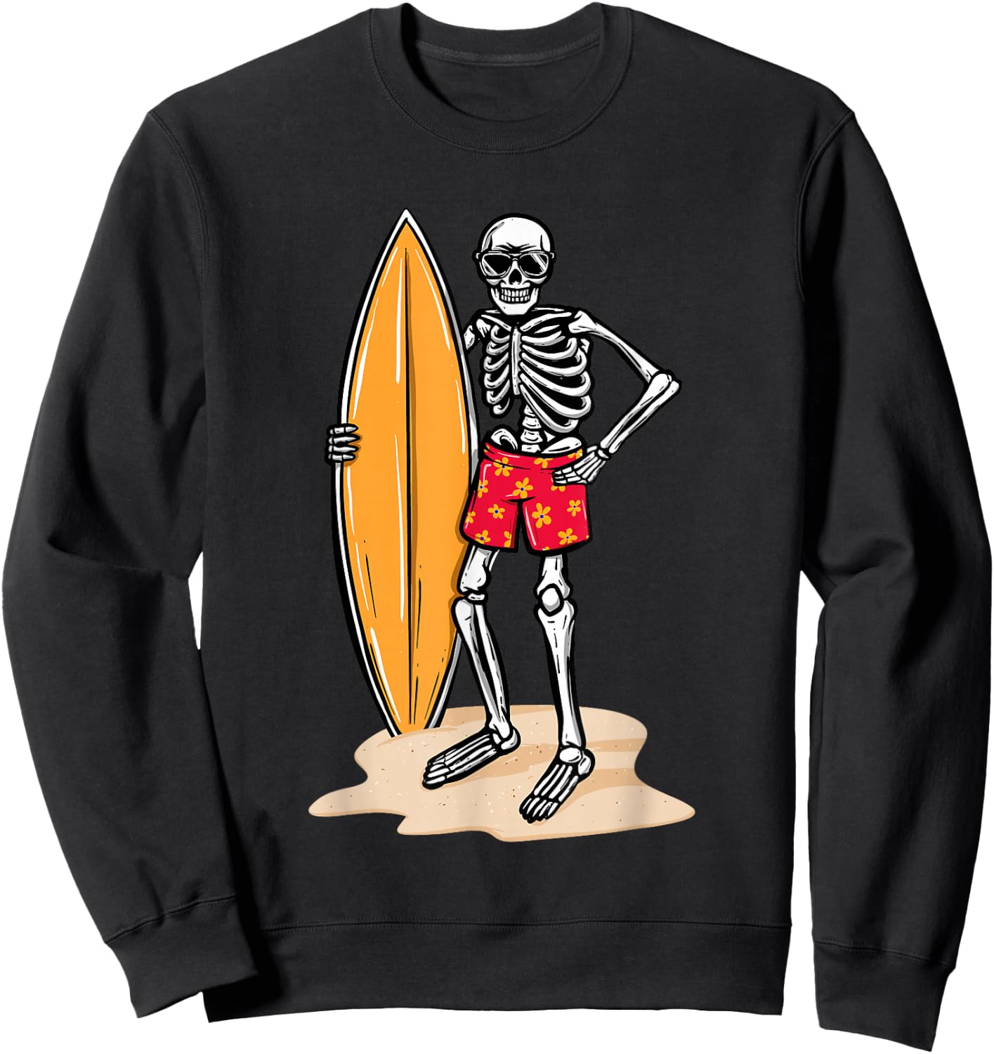 Skeleton Surfer - Surfboard Surfing Board Lover Surfboarding Sweatshirt - Sweatshirt | Black