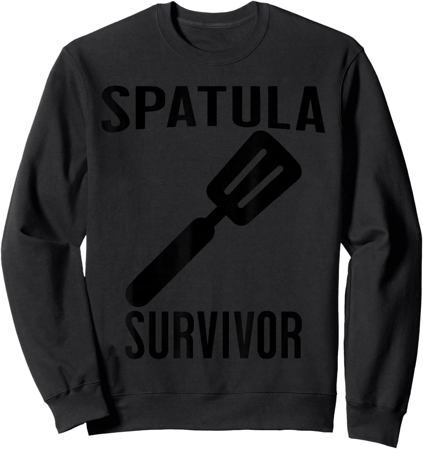 SPATULA SURVIVOR Funny Family Mother Children Retro Sweatshirt - Sweatshirt | Black
