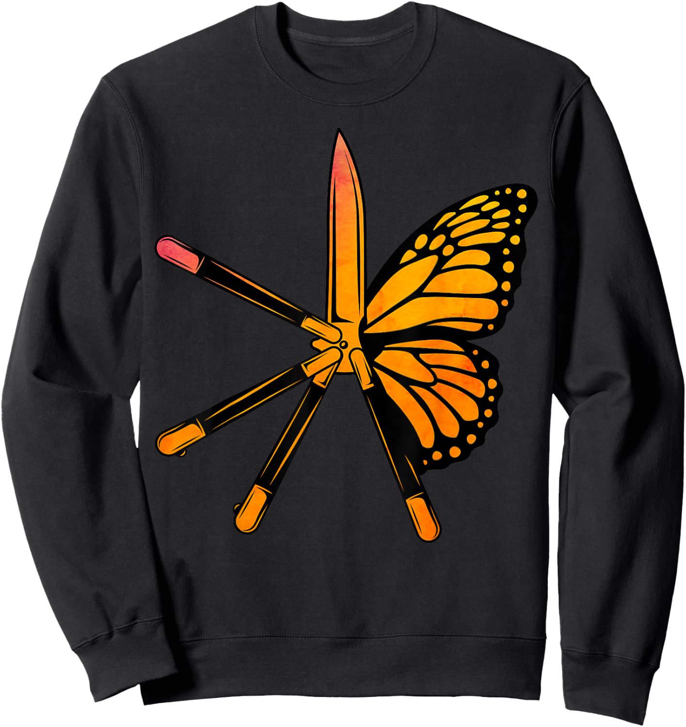 Butterfly Knife Balisong Quote Sweatshirt - Sweatshirt | Black