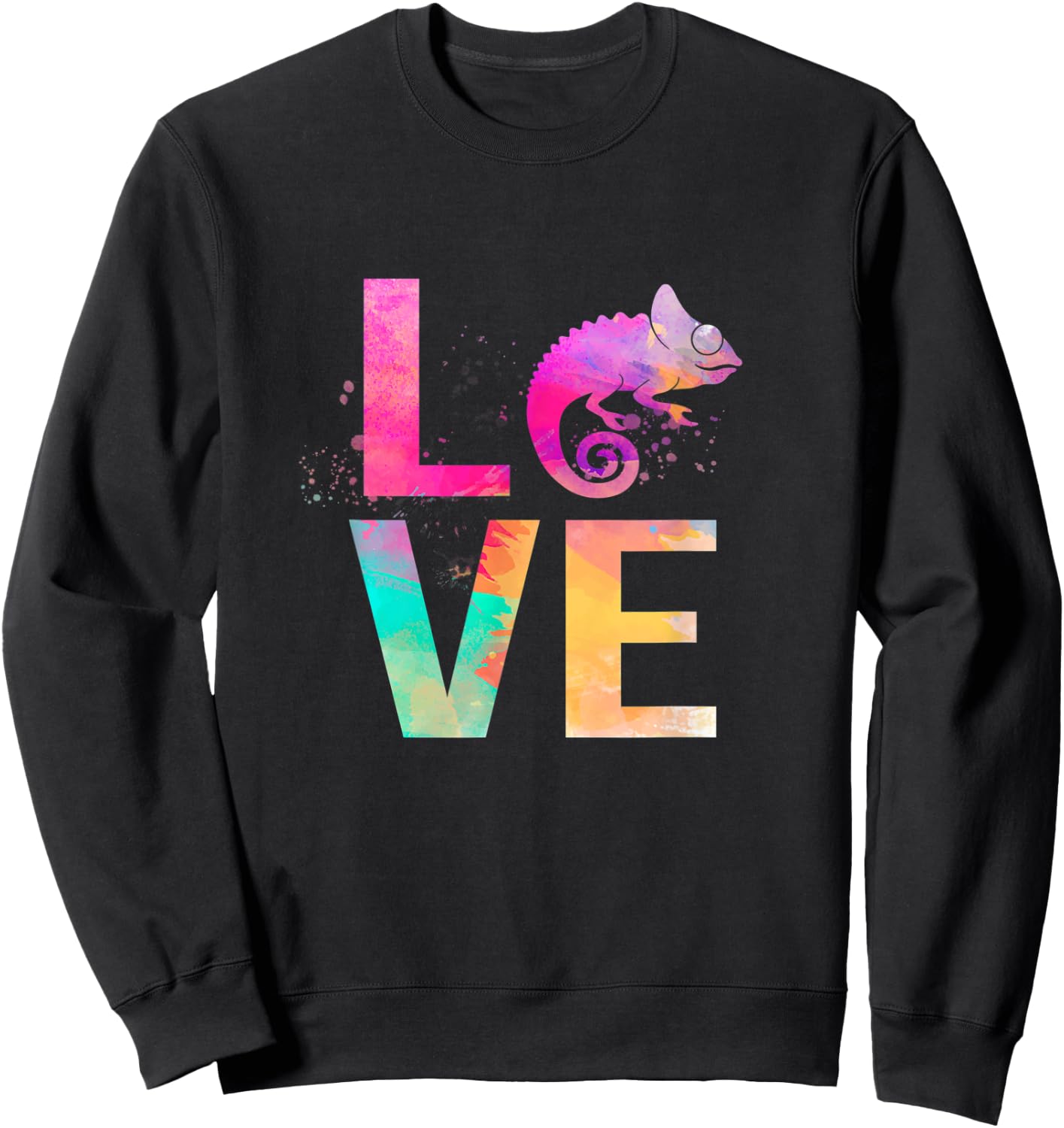 Colorful Chameleon Mom Gifts Chameleon Sweatshirt - Sweatshirt | Black