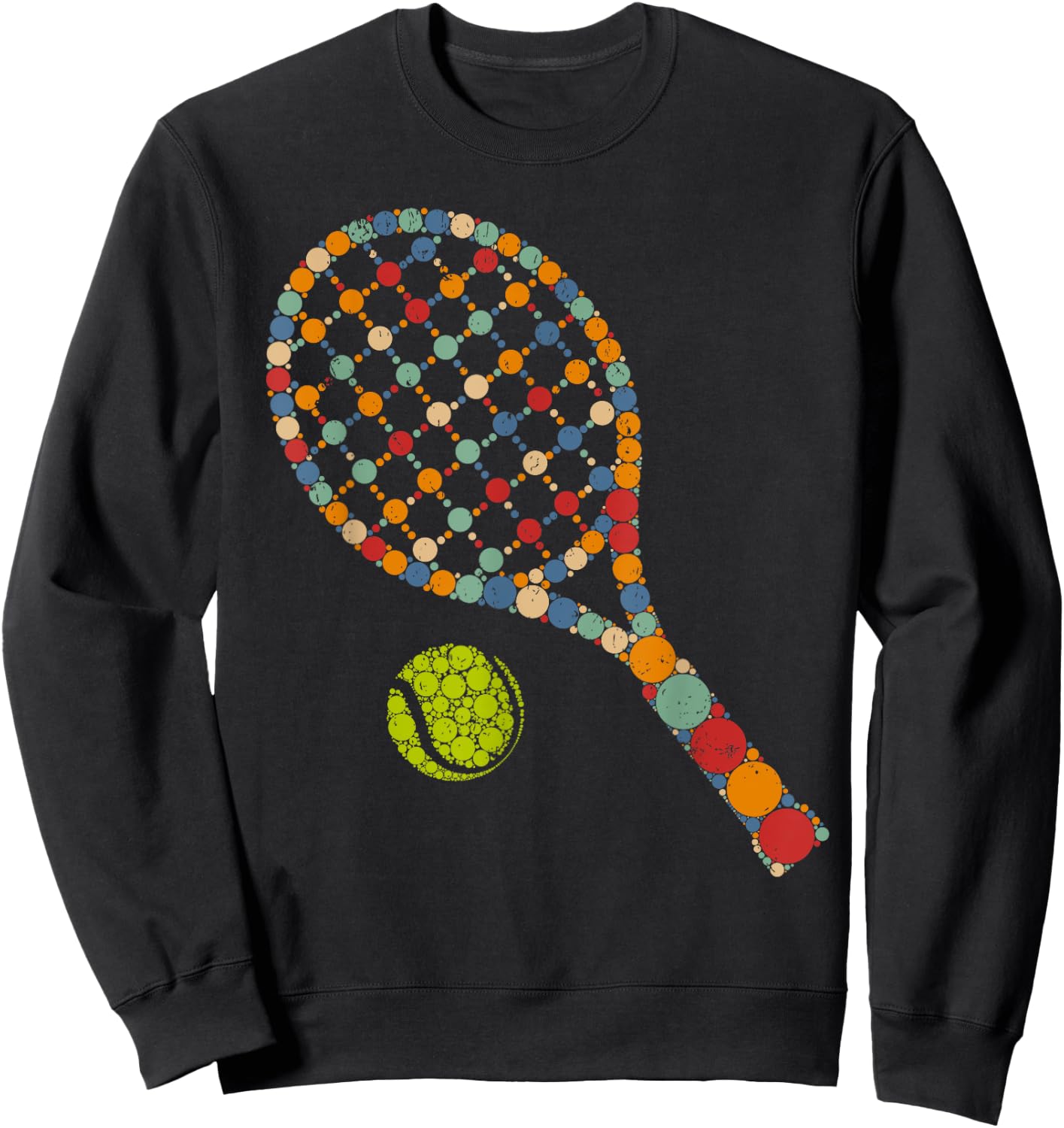 Retro Tennis Player & Ball With Polka Dots Happy Dot Day Boy Sweatshirt - Sweatshirt | Black
