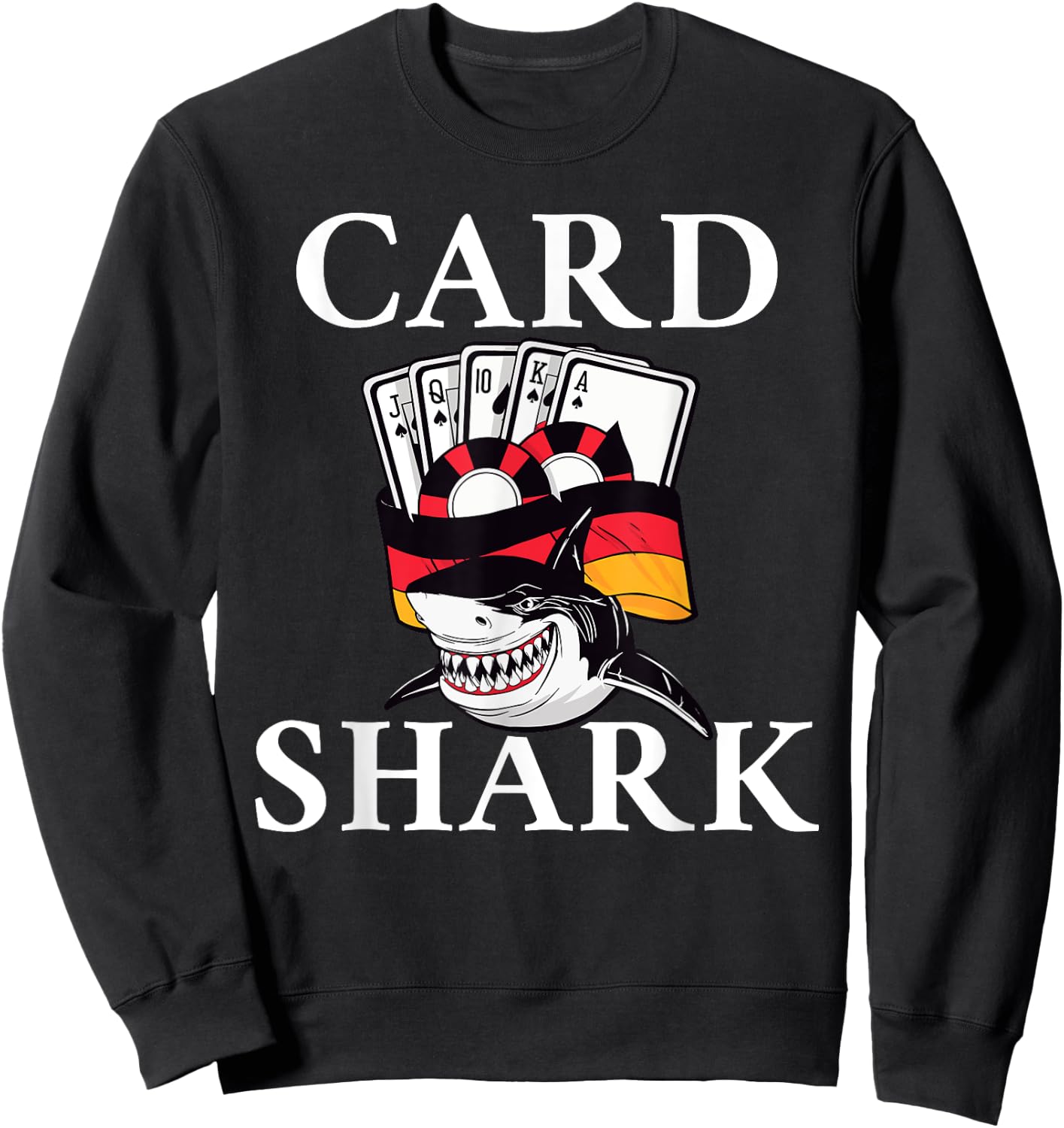 Card Shark Game Playing Cards Poker Sweatshirt - Sweatshirt | Black